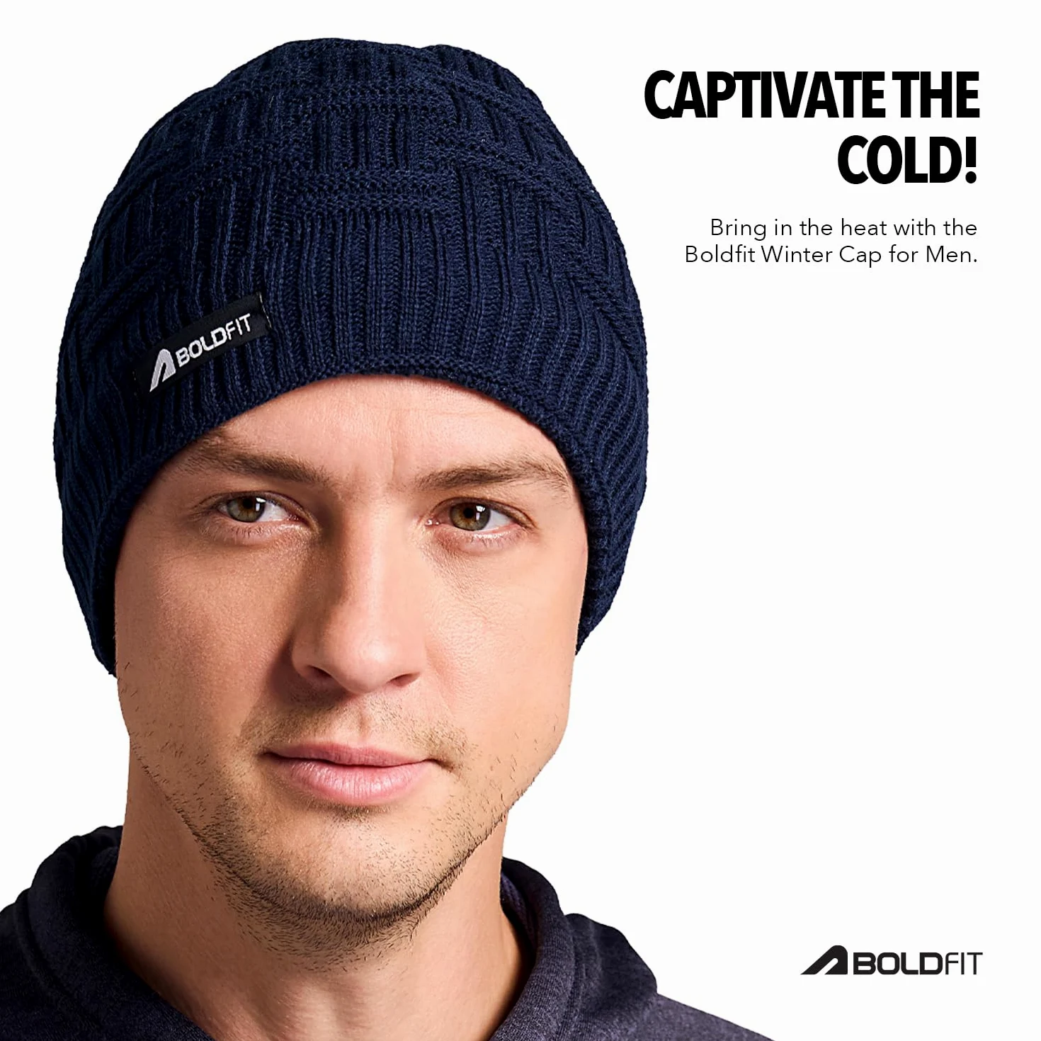 Boldfit Wełniana czapka dla mężczyzn i kobiet wełniana czapka zimowa dla mężczyzn i kobiet do odzieży termicznej stylowe czapki zimowe dla chłopców i dziewcząt do ciepłego noszenia czapka zimowa męska
