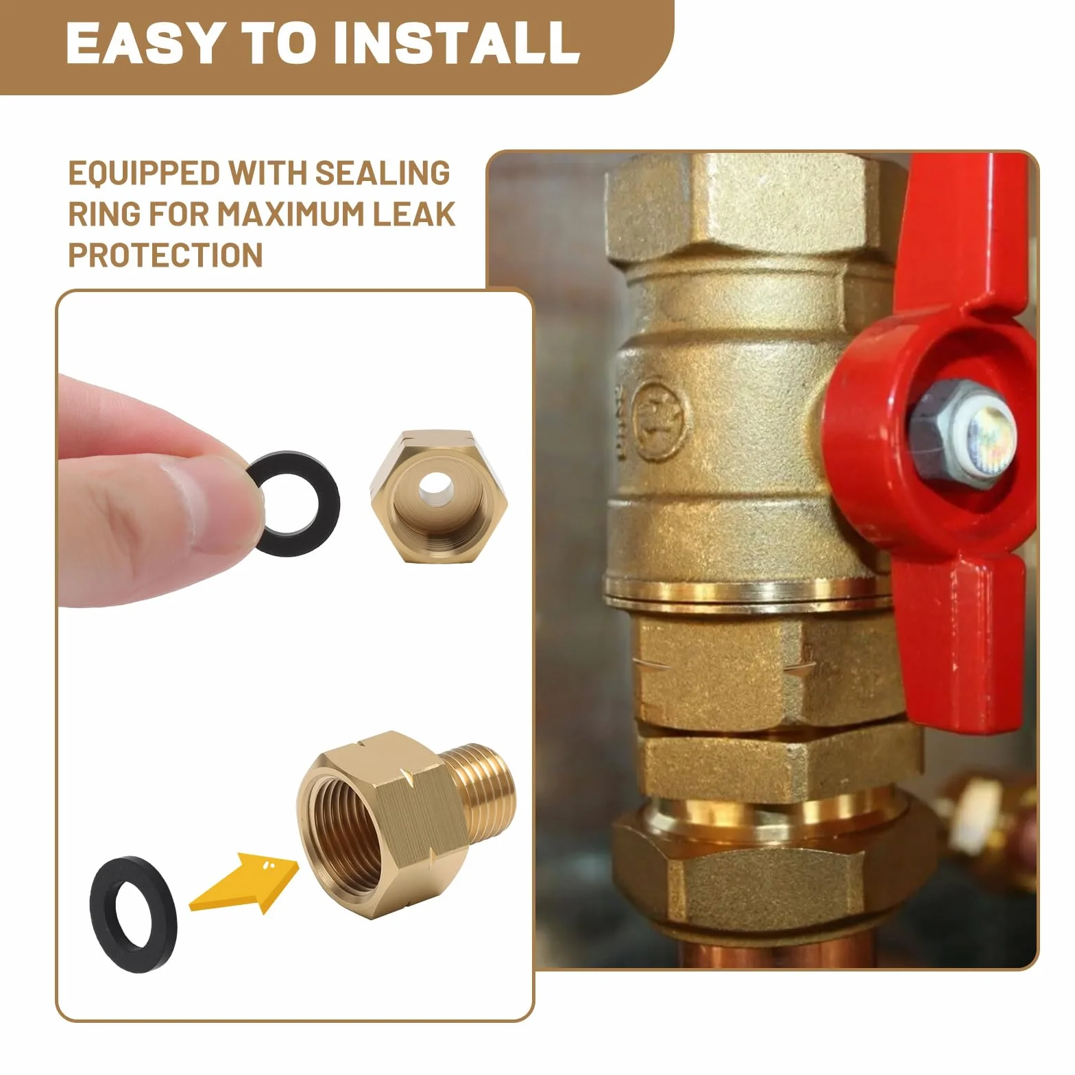 Adapter do butli gazowych, 2 sztuki, gwint wewnętrzny 3/8 cala na 1/4 cala AG lks – przyłącze gazu LPG, zestaw do konwersji z uszczelką i taśmą uszczelniającą PTFE – zestaw adapterów do węża gazowego