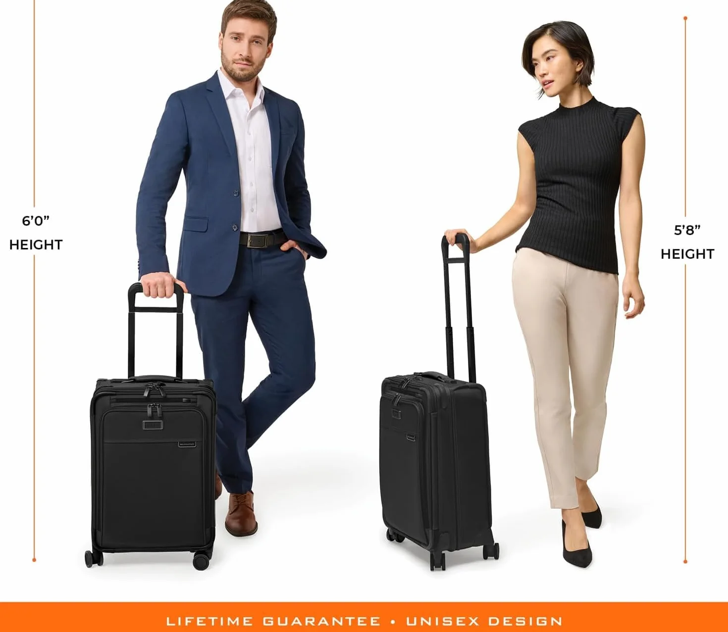 Briggs & Riley Walizki obrotowe z możliwością rozbudowy na 4 koła, Czarny, Carry-On 56cm, Niezbędny bagaż podręczny.