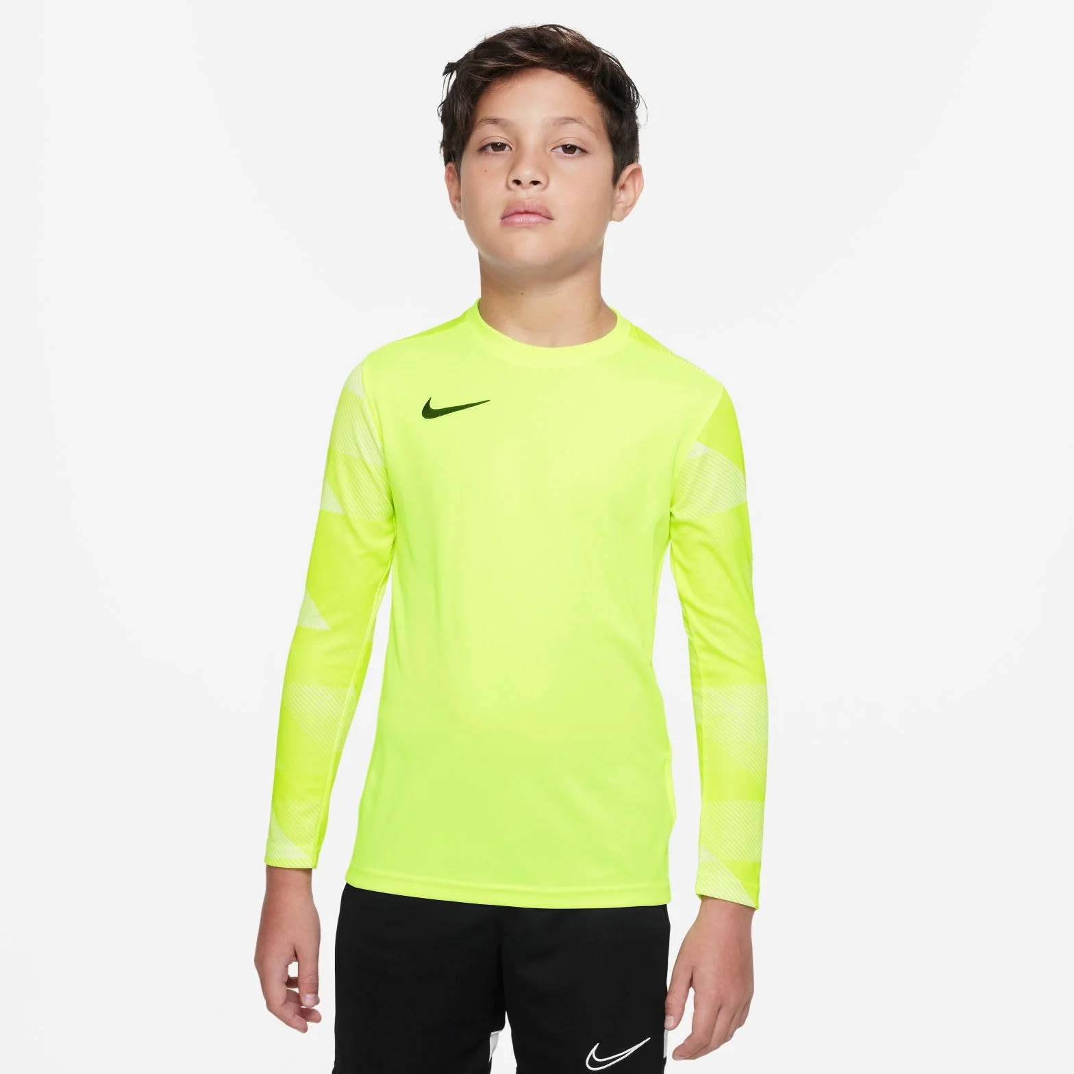 Nike chłopięcy Y NK DRY PARK IV JSY LS GK koszulka z długim rękawem, wolt/biały/(czarny), L