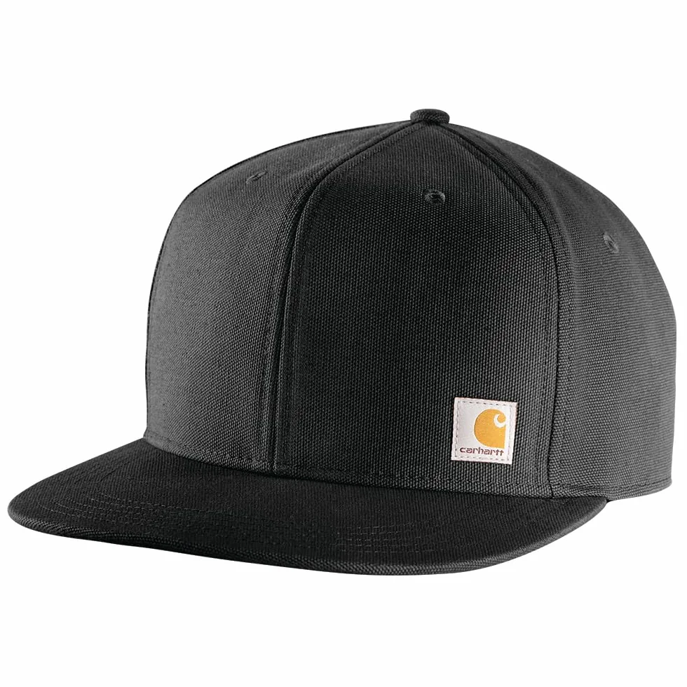 Carhartt Męska czapka z płaskim rondem z kaczką, Czarny, rozmiar uniwersalny