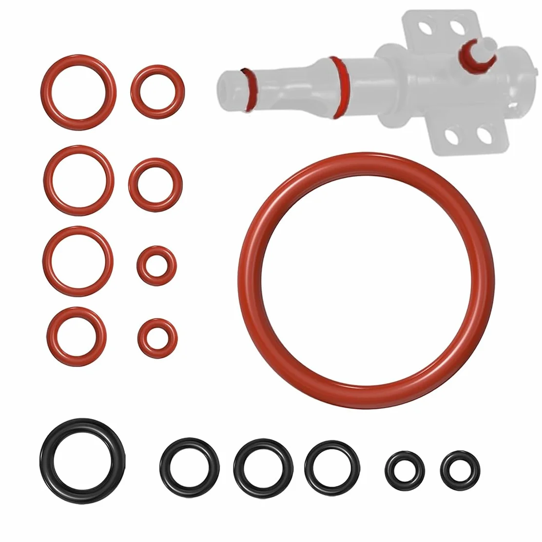 Amacoam Uszczelka o-ring 15 sztuk silikonowych uszczelek do ekspresów do kawy, czerwona, guma, kompatybilna z Philips Saeco Spidem Gaggia, 15 Count O-ring