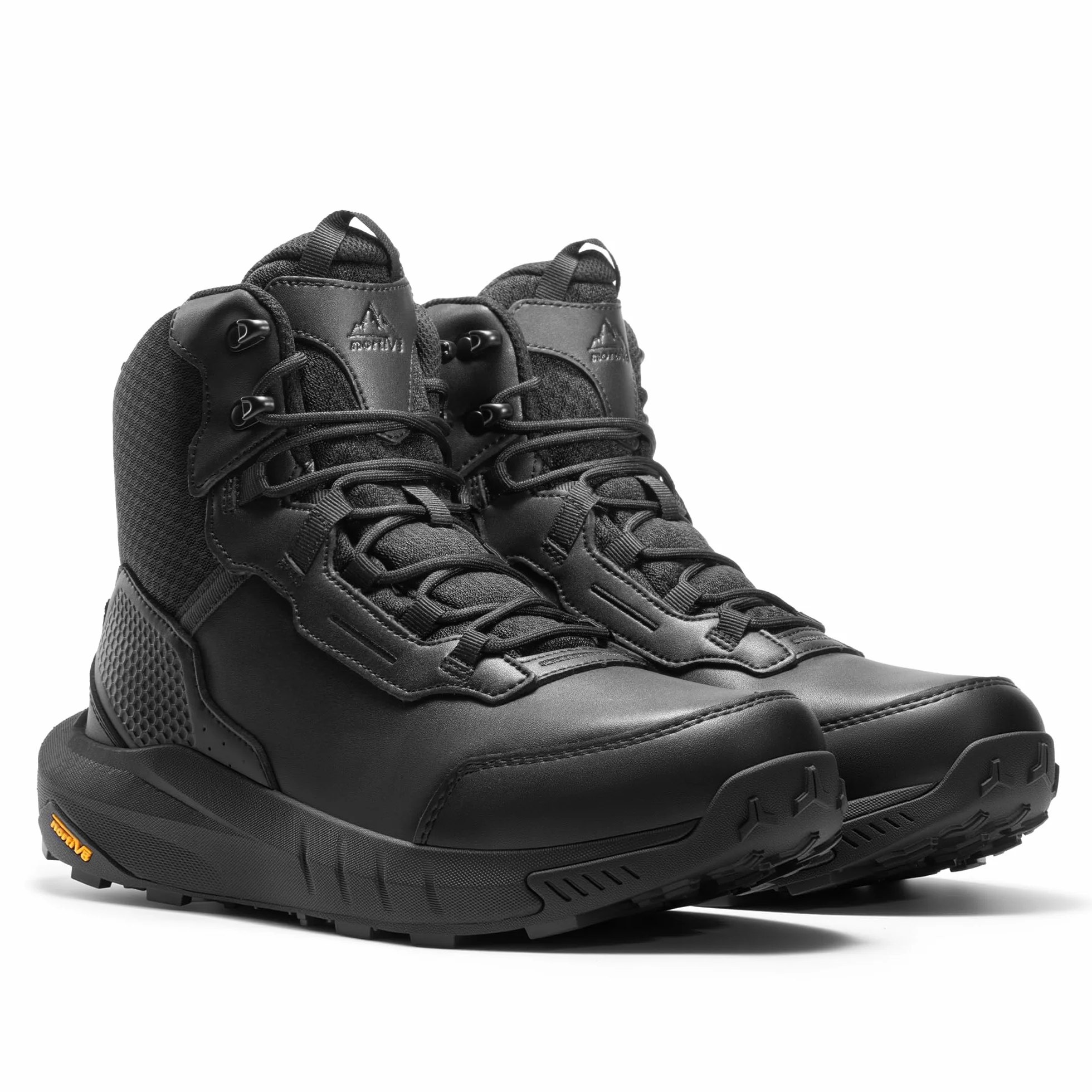 NORTIV 8 Męskie wodoodporne taktyczne buty robocze, buty zimowe, poduszka, podeszwa, lekkie, skórzane, antypoślizgowe buty bojowe z podparciem łuku, do wojskowego motocykla, wędrówek, hydroRange