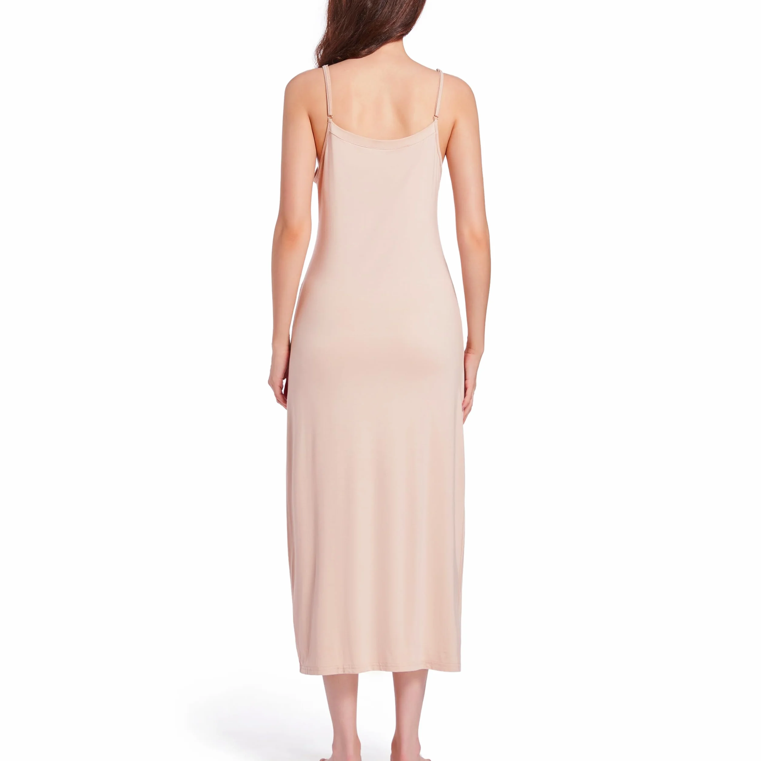 Bielizna damska długa brzmiąca koszula nocna damska letnia seksowna halka długie pełne slipy na ramiączkach spaghetti sukienka negligee halka Full Slip damska długa halka