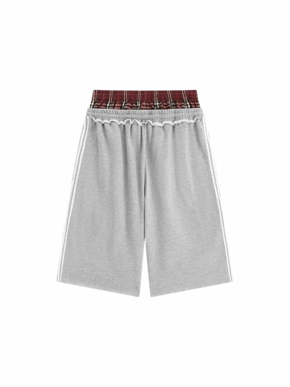 Aelfric Eden Baggy szorty męskie Y2K w kratkę patchwork oversize spodnie rekreacyjne hip-hop