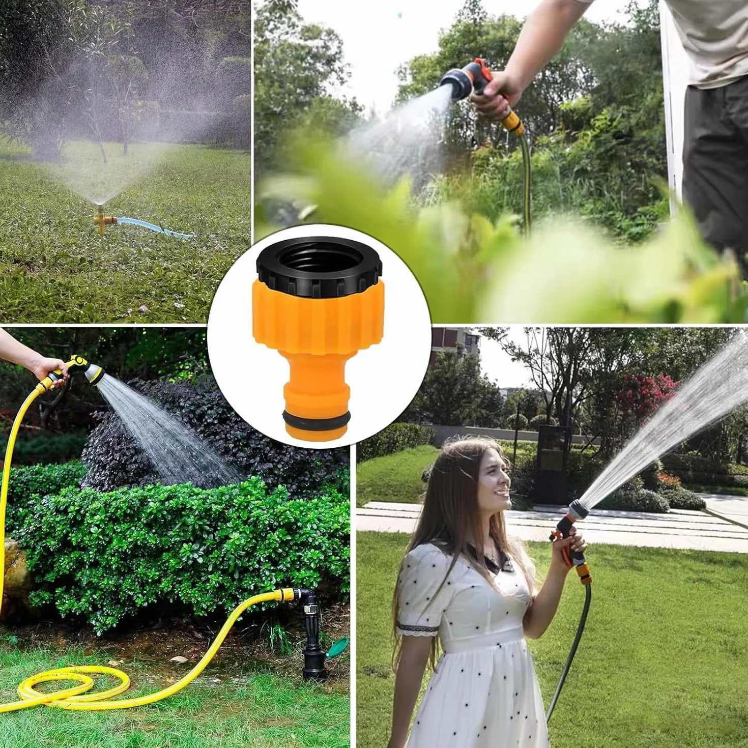 Gardena adapter do kranu, złącze węża, przyłącze kranu, przyłącze Gardena, adapter do kranu, wąż ogrodowy, 1/2 cala 3/4 cala, przyłącze kranu 2 w 1 (5 sztuk)