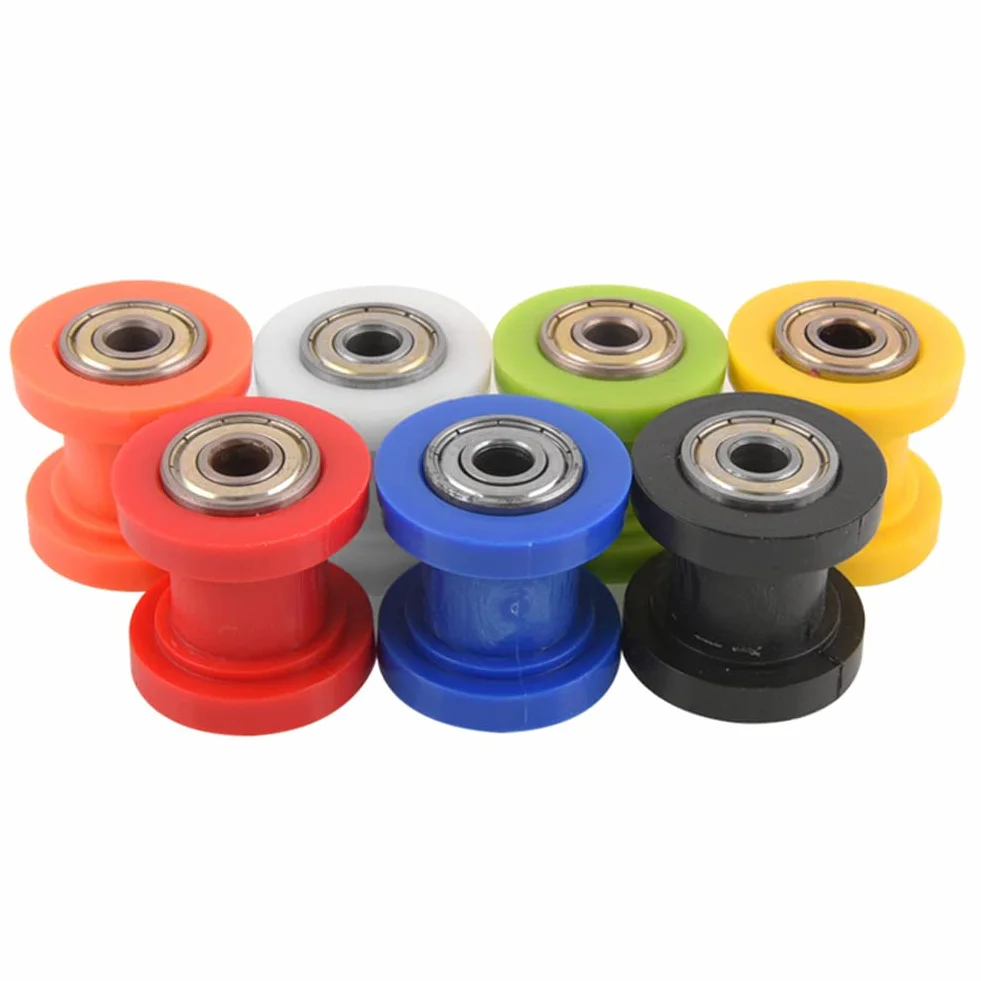 8mm koło pasowe napinaczowe wałek łańcuchowy MoreChioce prowadnica koła napinacza z tworzywa sztucznego do motocykla Dirt Bike Enduro,czarny