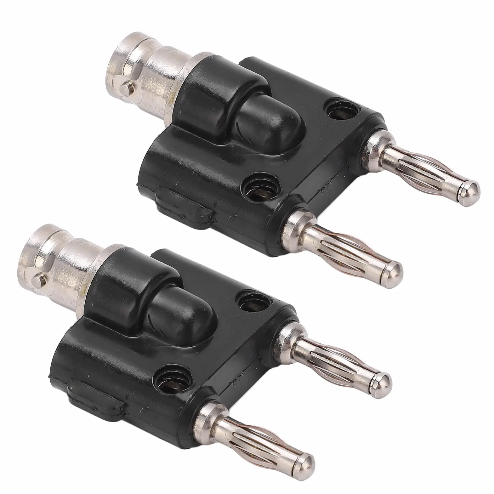 2 SZTUK BNC Żeński na Podwójny Bananowy Wtyk Męski Jack Binding Posts 4mm Koncentryczne Multimetry RF
