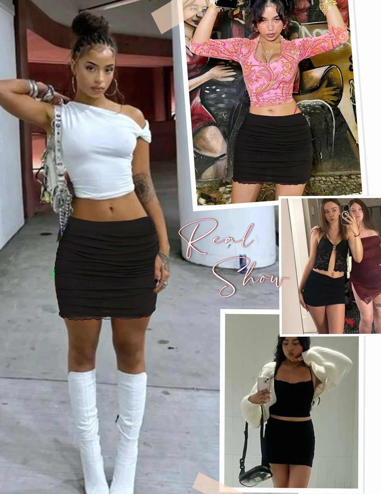 Avidlove Women Casual Pencil Skirts Summer Short Pleated Skirts