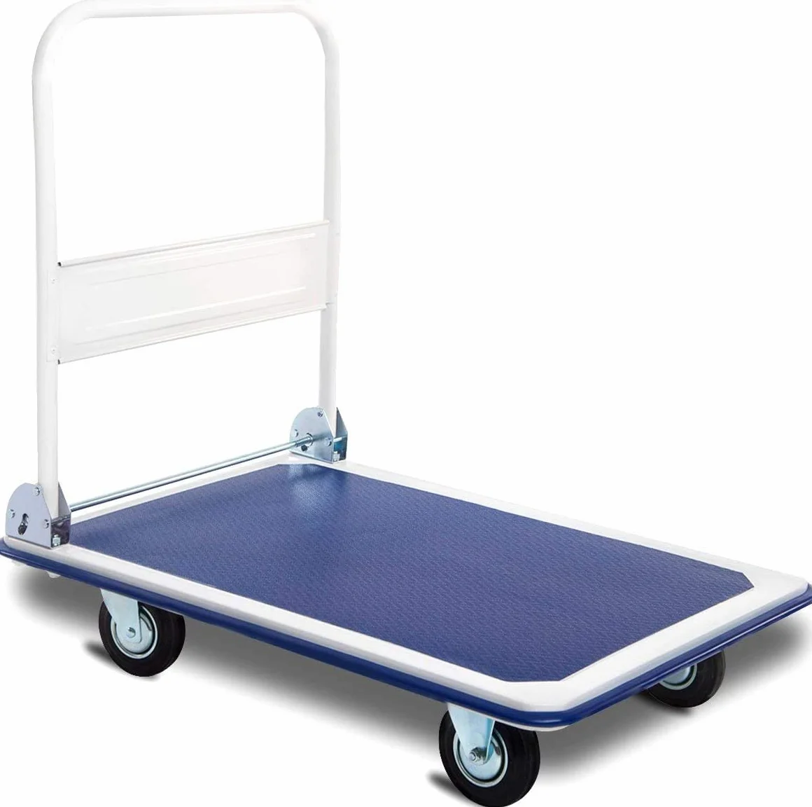 COSTWAY Wózek platformowy 300 kg, składany, wózek transportowy, wózek transportowy, 90 x 60 cm, składany wózek z powłoką antypoślizgową, metalowy