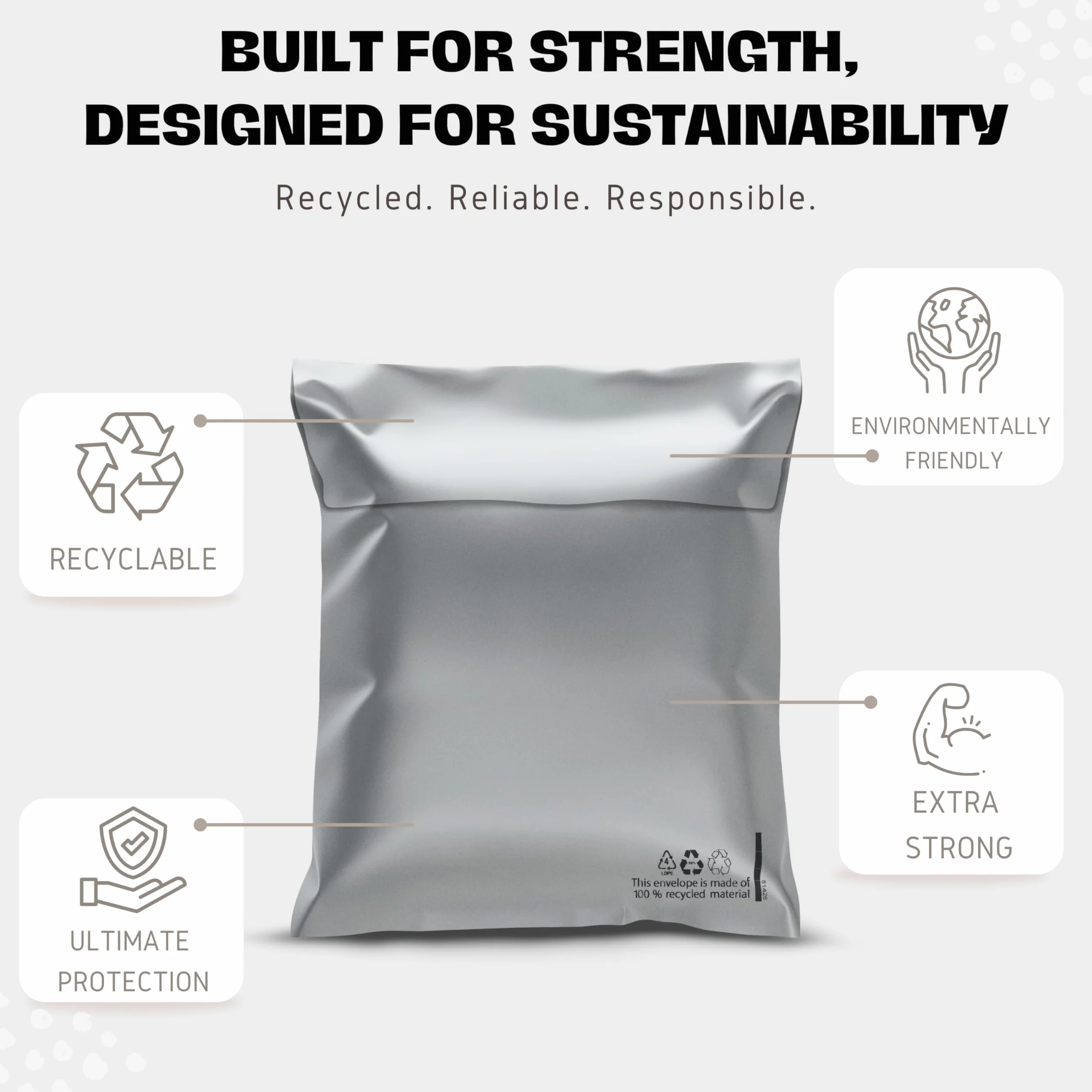 RAGO® Koperty wysyłkowe plastikowe 20 sztuk – M – 25x35 cm torby kurierskie samoprzylepne i nieprzezroczyste I torebki plastikowe zamykane na ubrania