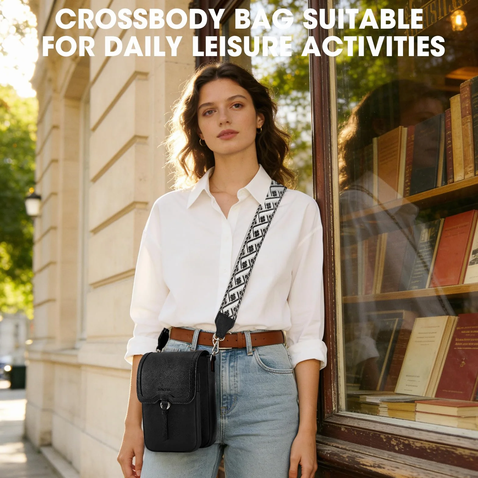 Rainsmore damska torba na ramię PU skóra wodoodporna crossbody z regulowanym paskiem