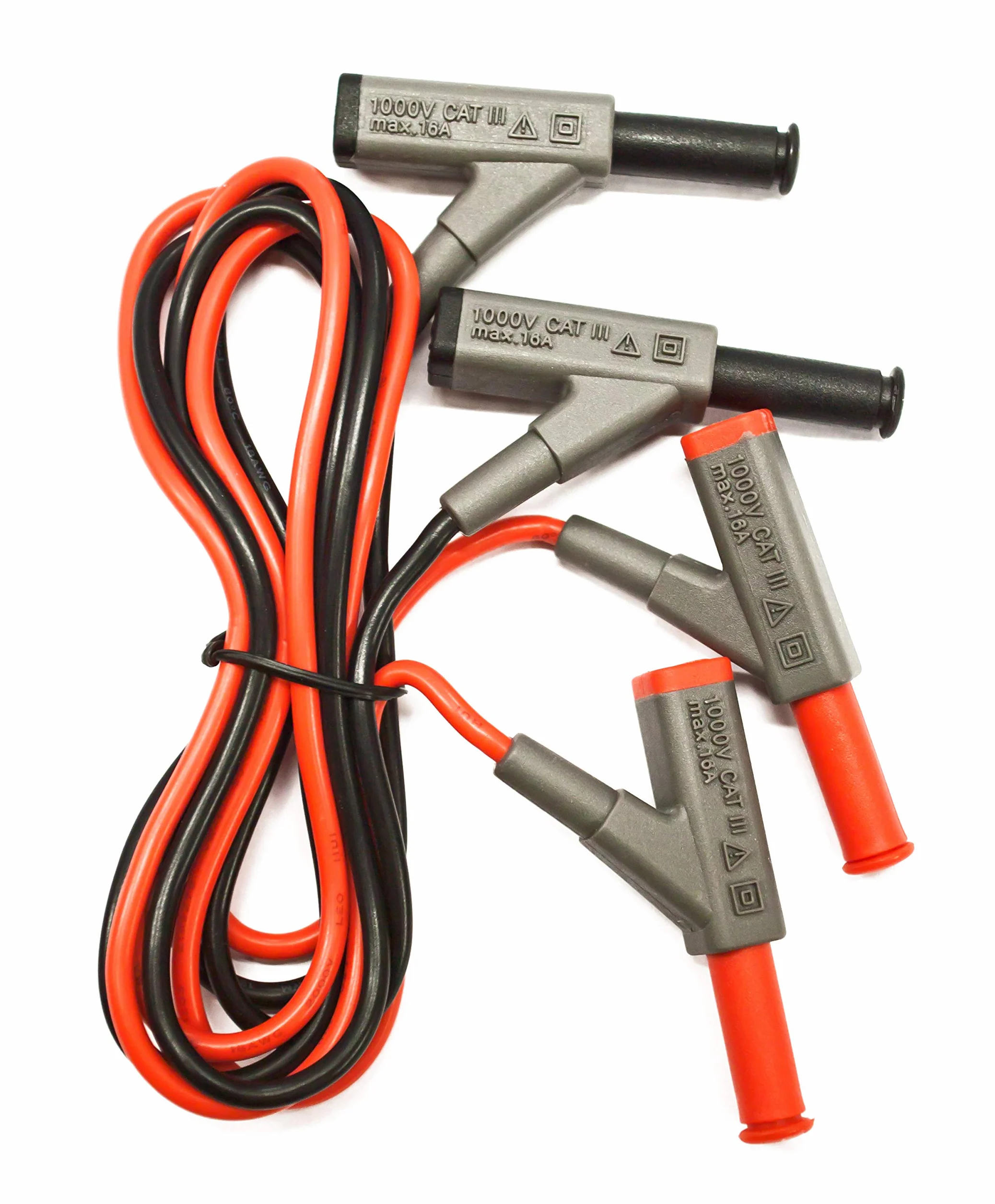 PeakTech P 7025 - Przewody pomiarowe ~ 1000 V / 16 A ~ z bezpiecznymi gniazdami 4mm i złączem