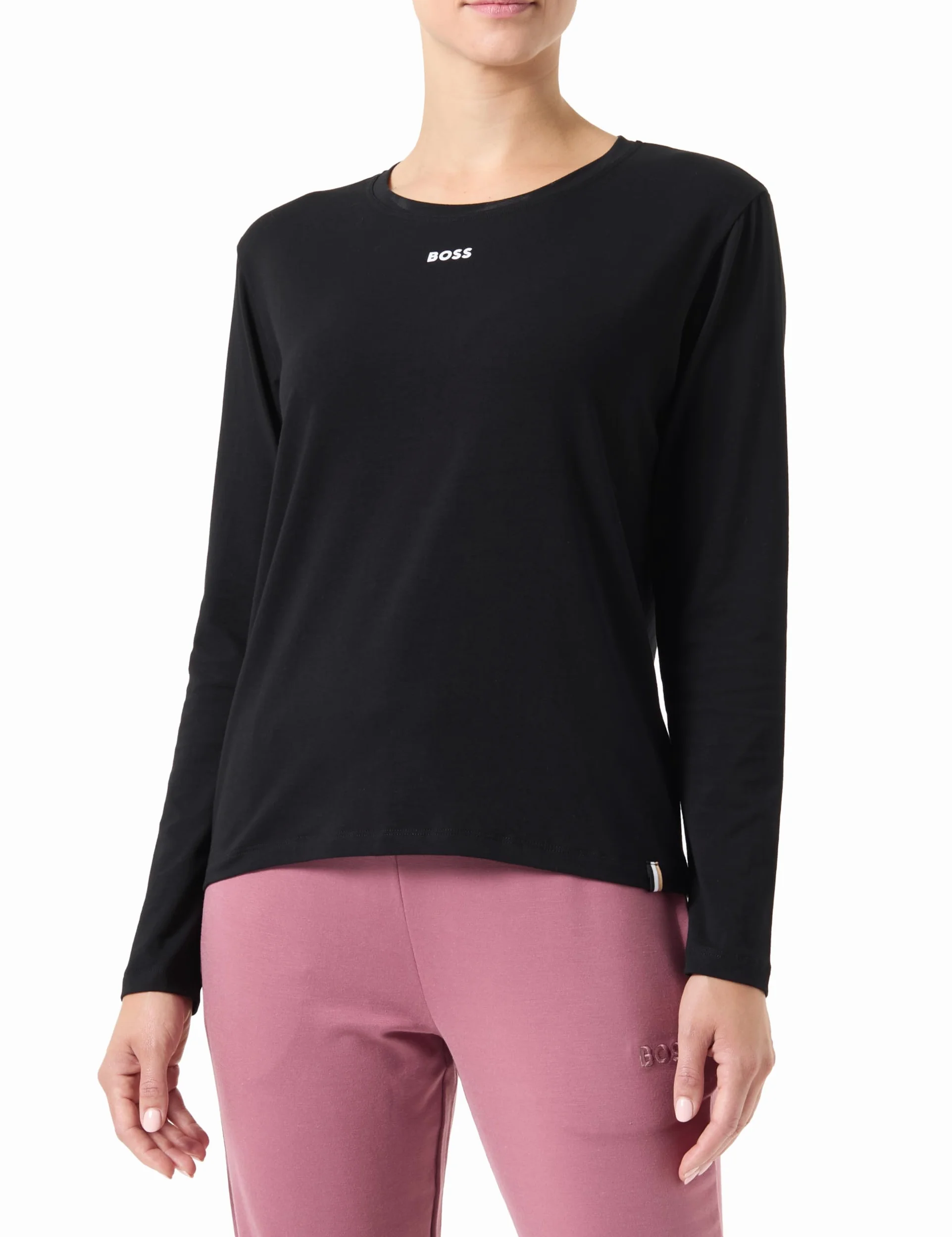BOSS Ci_ls-Shirt piżama damska z długim rękawem, czarny1, S