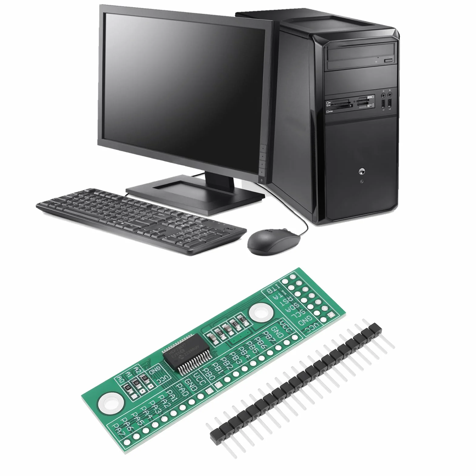 Create idea 16-kanałowa płytka modułu rozszerzeń IO Interfejs I2C wyjście wejściowe IIC MCP23017-E/SS do konsoli do gier komputerowych