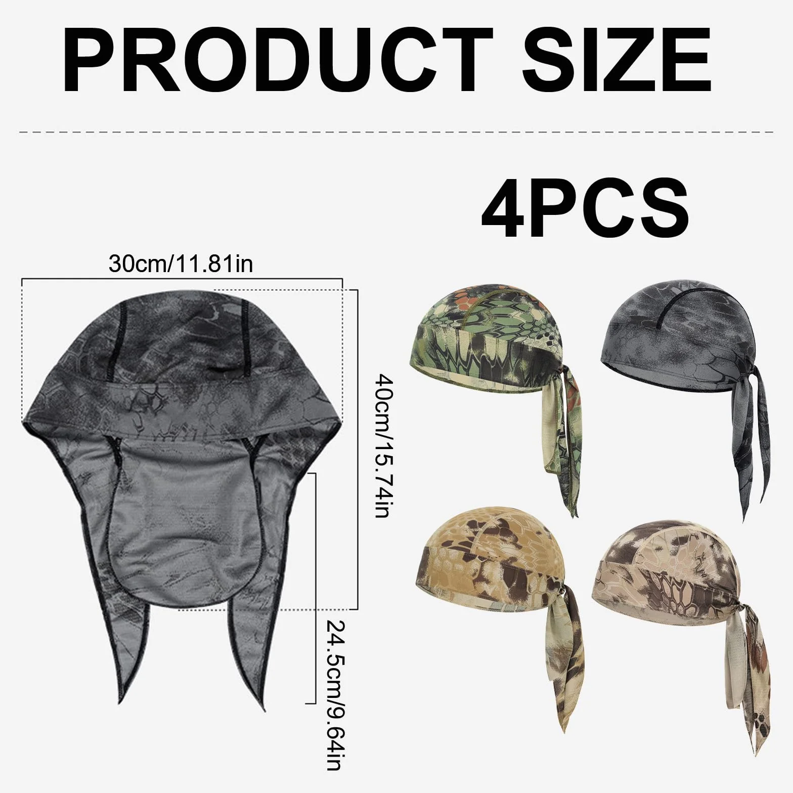 4 szt. Czapka rowerowa na lato, sportowa bandana, oddychająca czapka rowerowa, elastyczna bandana, do wyścigów rowerowych, wyścigów motocyklowych