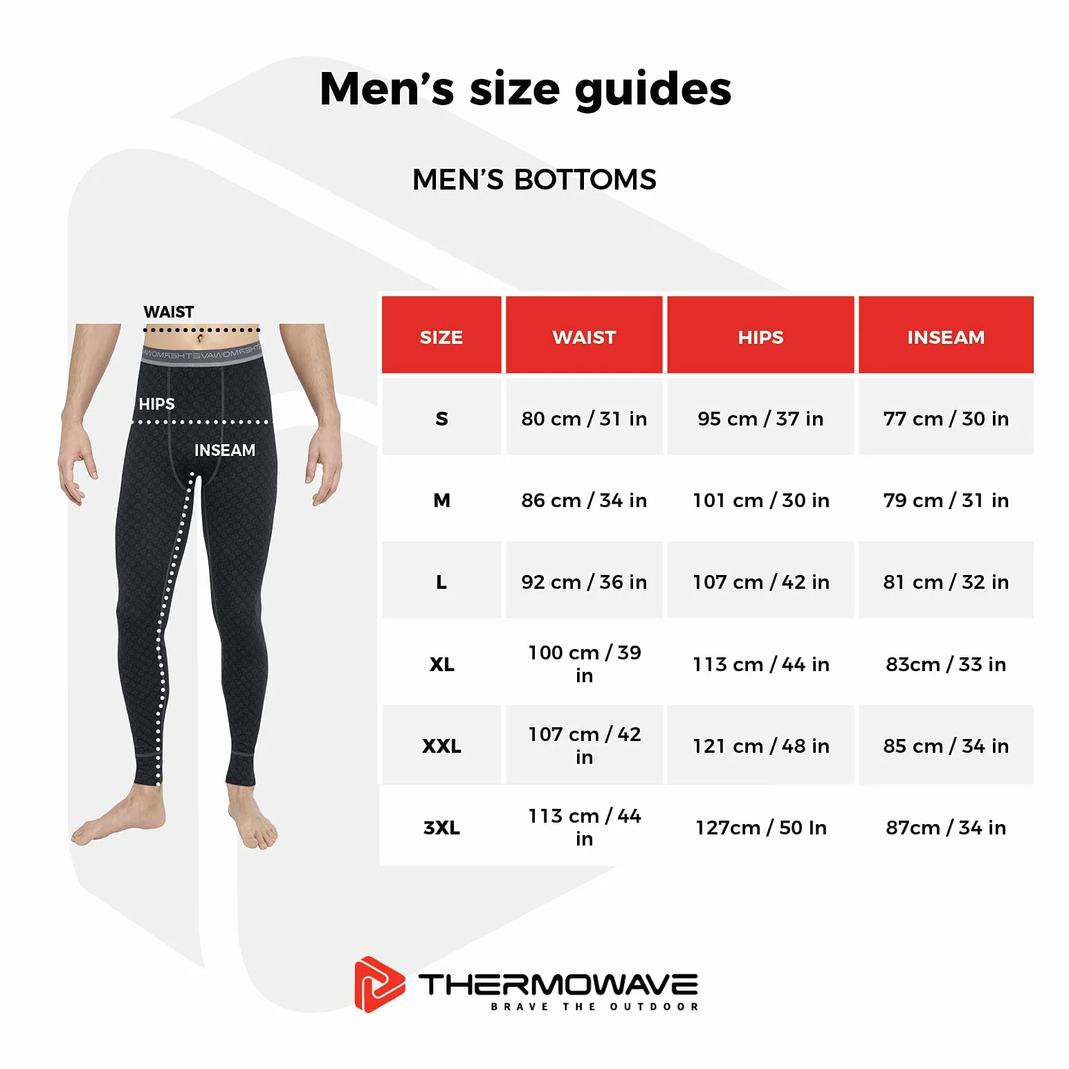 Thermowave Xtreme bielizna męska z merynosów, długie kalesony męskie, bielizna termiczna, 220 g/m², miękka, lekka, do jazdy na nartach, snowboardzie, wyposażenie zimowe, szeroki pas, rozmiary S-3XL
