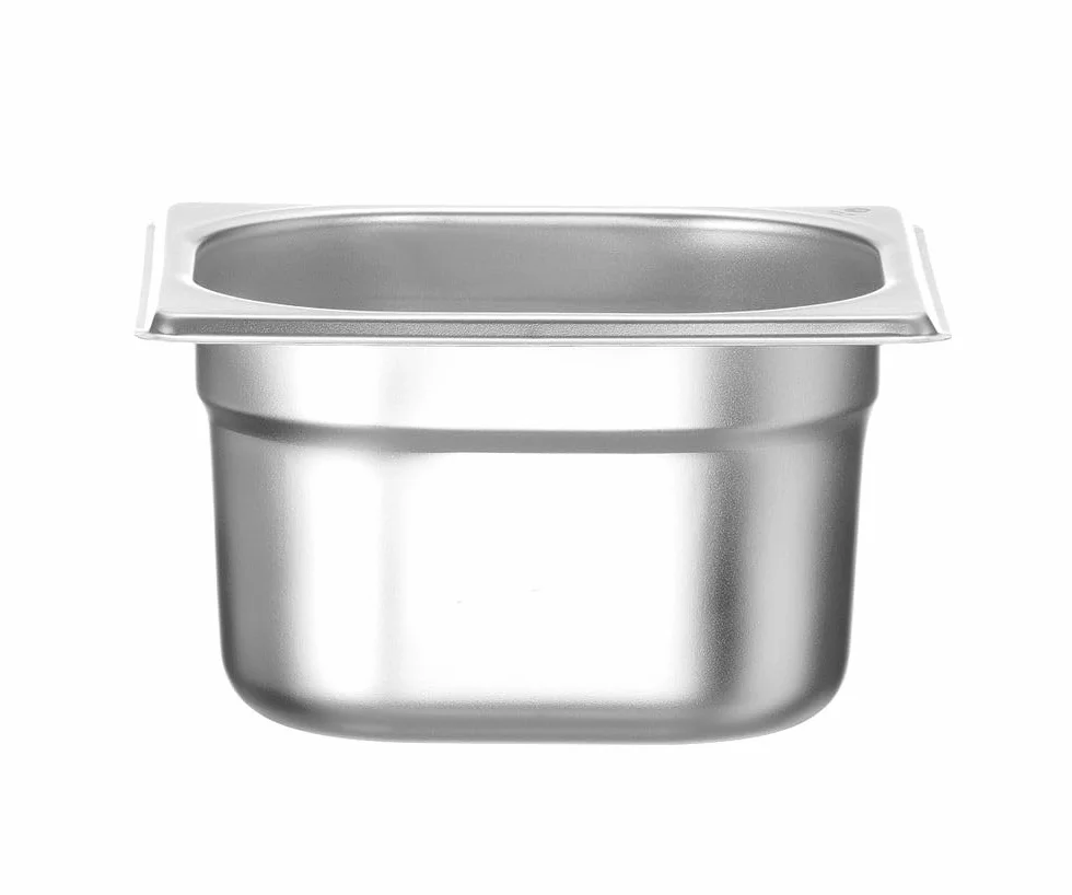 HENDI Pojemnik GN1/6, odpowiedni do piecach konwekcyjnych, lodówkach, bemarach i podgrzewaczach, odporny na temperaturę od -40° do 250°C, 1,6L, 176x162x(H)100mm, stal nierdzewna