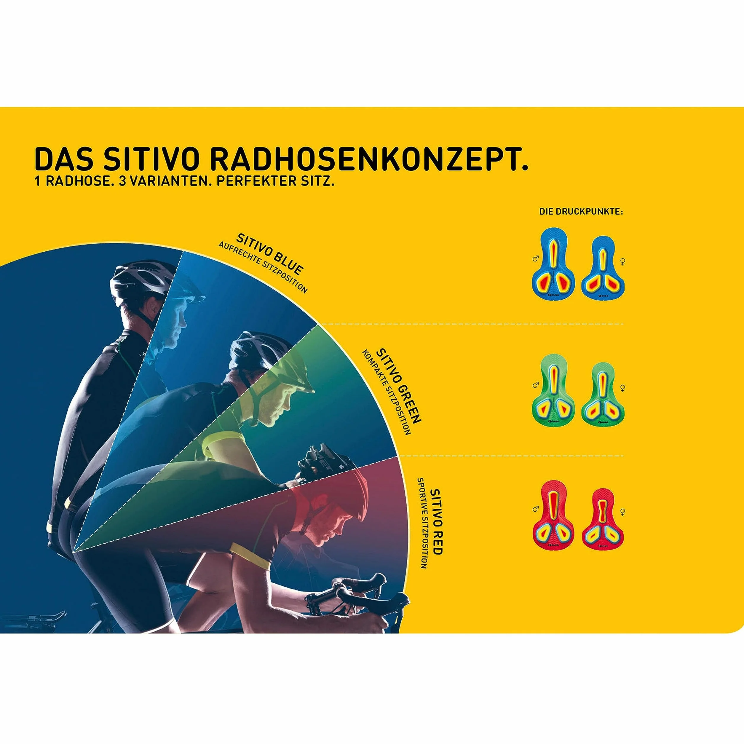 Gonso Sitivo U M męskie majtki rowerowe z wkładką Sitivo Green, czarno-zielone
