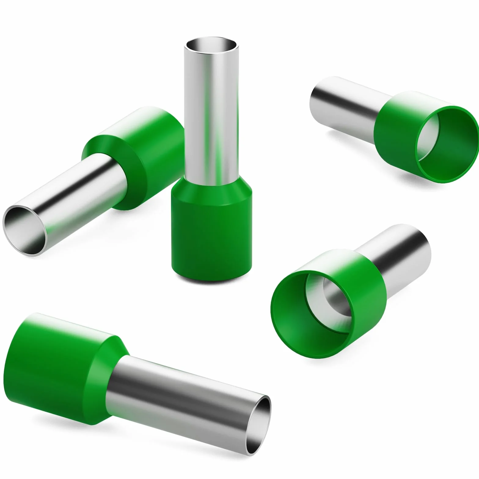hb-digital Tuleje kablowe, izolowane, 6 mm² x 12 mm, zielona miedź, do bezpiecznych połączeń kablowych, 10 sztuk
