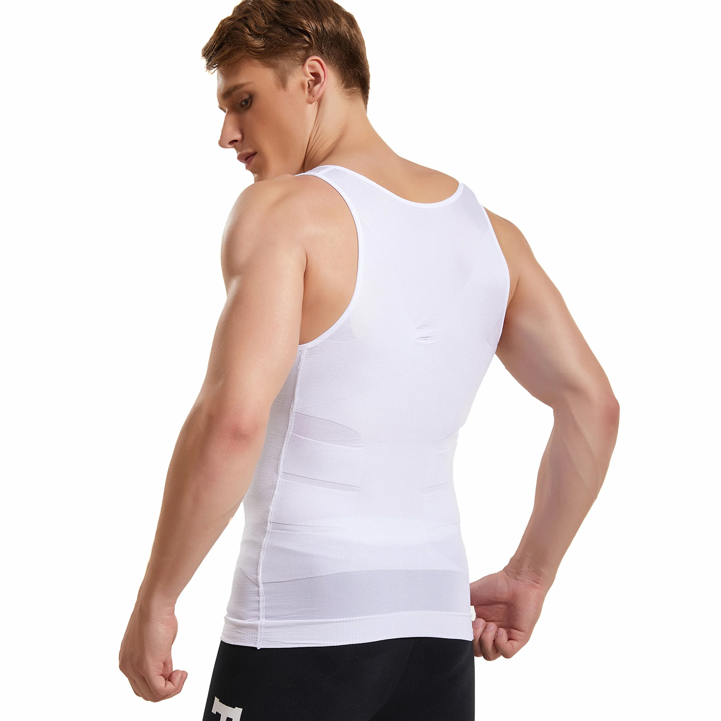 HANERDUN Tank Top Ginekomastia Kompresja Ukrywanie Piersi Bielizna modelująca Moobs Spłaszcza Brzuch