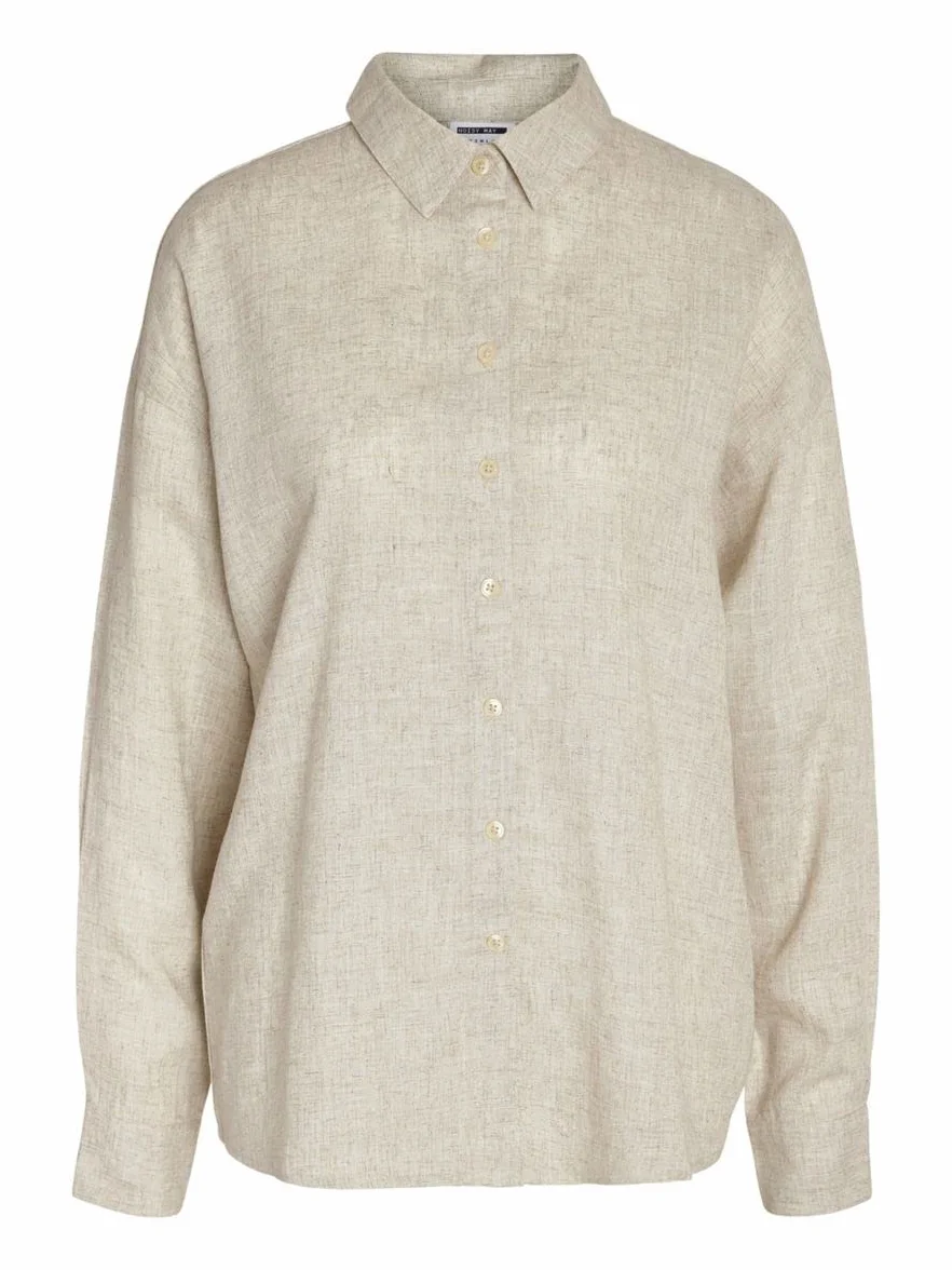 Noisy may Damska koszula Nmleilani L/S Loose Shirt WVN Noos, naturalny, M