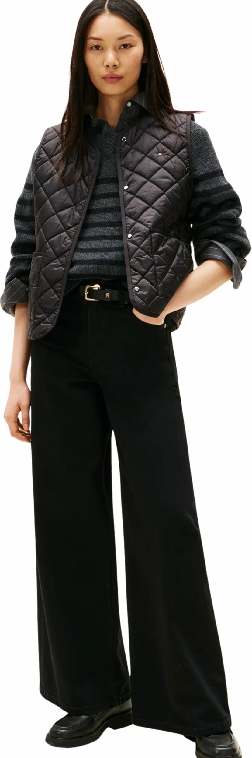 Tommy Hilfiger Damska kamizelka pikowana LW PADDED REG WW0WW47289, czarna, S, czarny (czarny), S