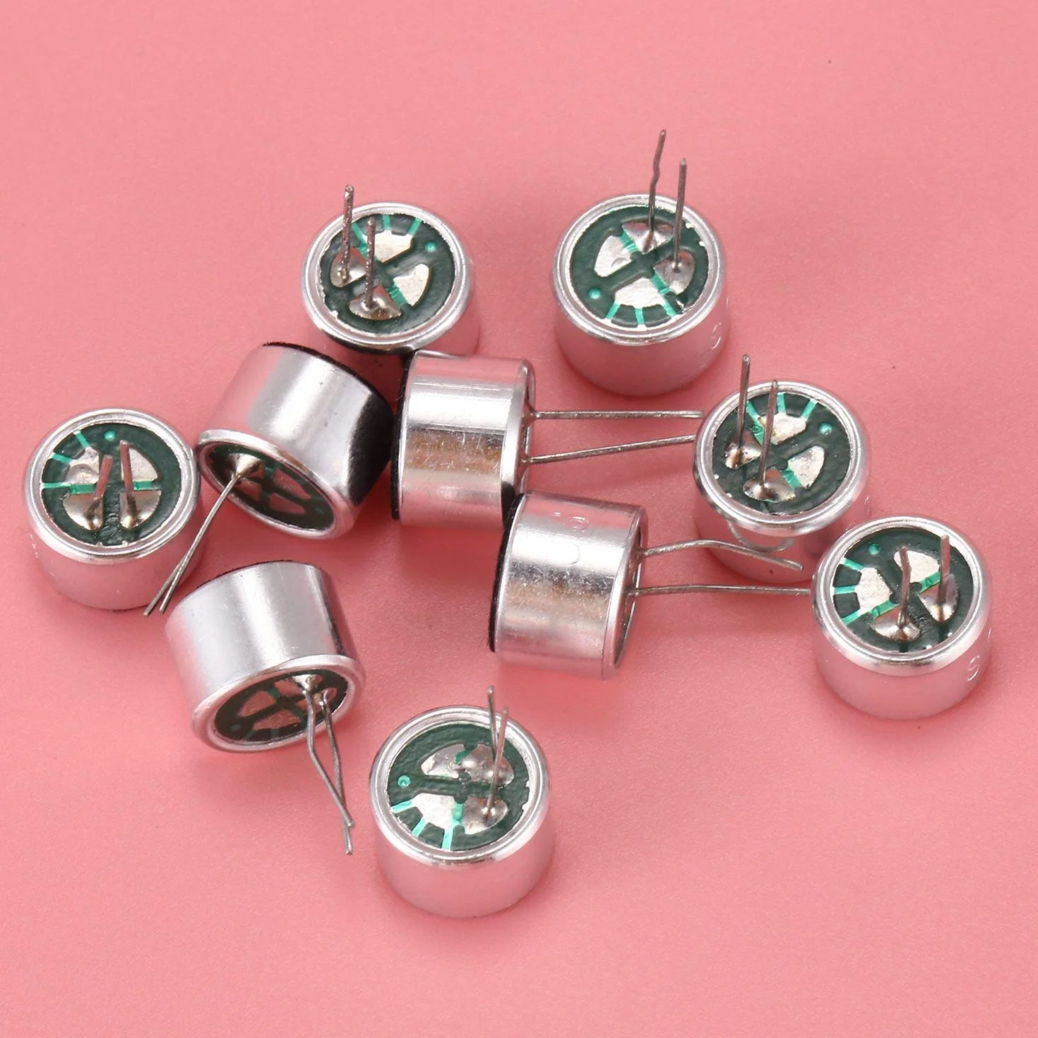 Lanko 10 sztuk 9,7 mm x 7 mm 2 pin MIC Capsule Elektret mikrofon kondensatorowy