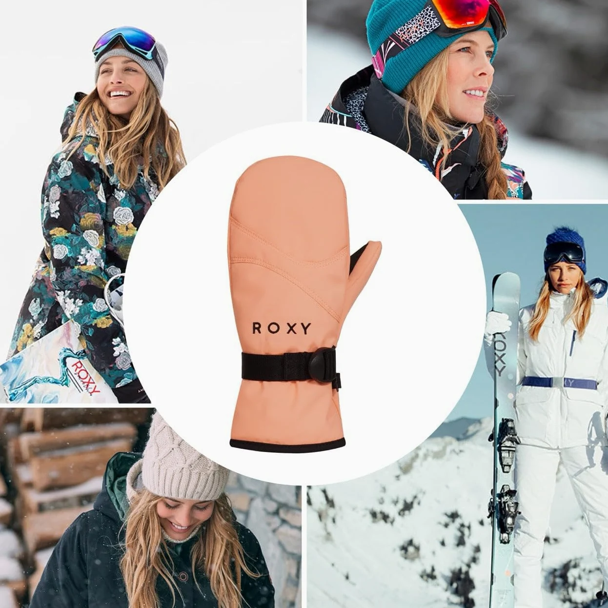 Roxy Rękawiczki snowboardowe/narciarskie dla dziewczynek, DryFlight, bez PFC, izolacja WarmFlight, ekran dotykowy, regulowany, brzoskwiniowy, rozmiar S