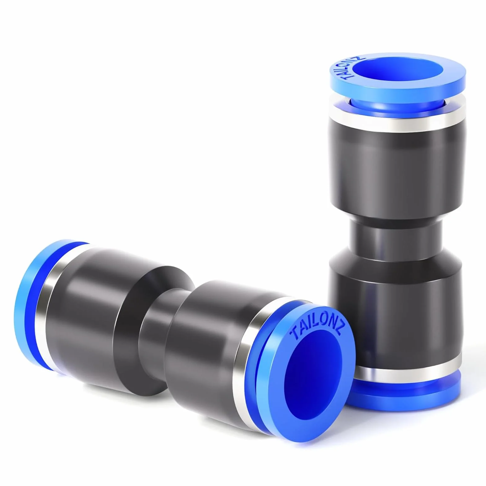 Tailonz Pneumatic Niebieskie proste 2 sposoby - 12 mm rurka OD wciskana do podłączenia rurkowe szybkie okucia blokada push PU-12 (opakowanie 2)