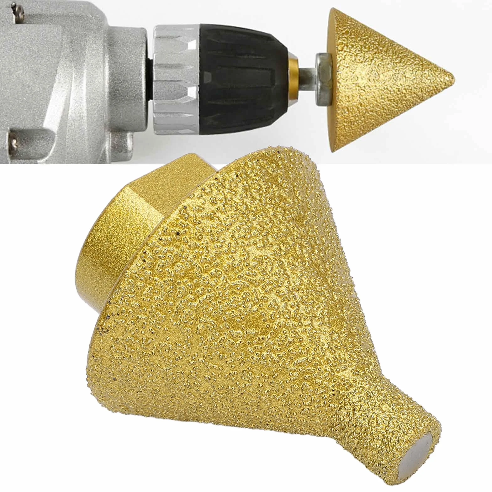 Diamond Beveling Bit Angle Grinder Cone Bit for Marble Tile Quartz Drilling Enlarging Chamfering Grinding 38mm Diameter (M14)