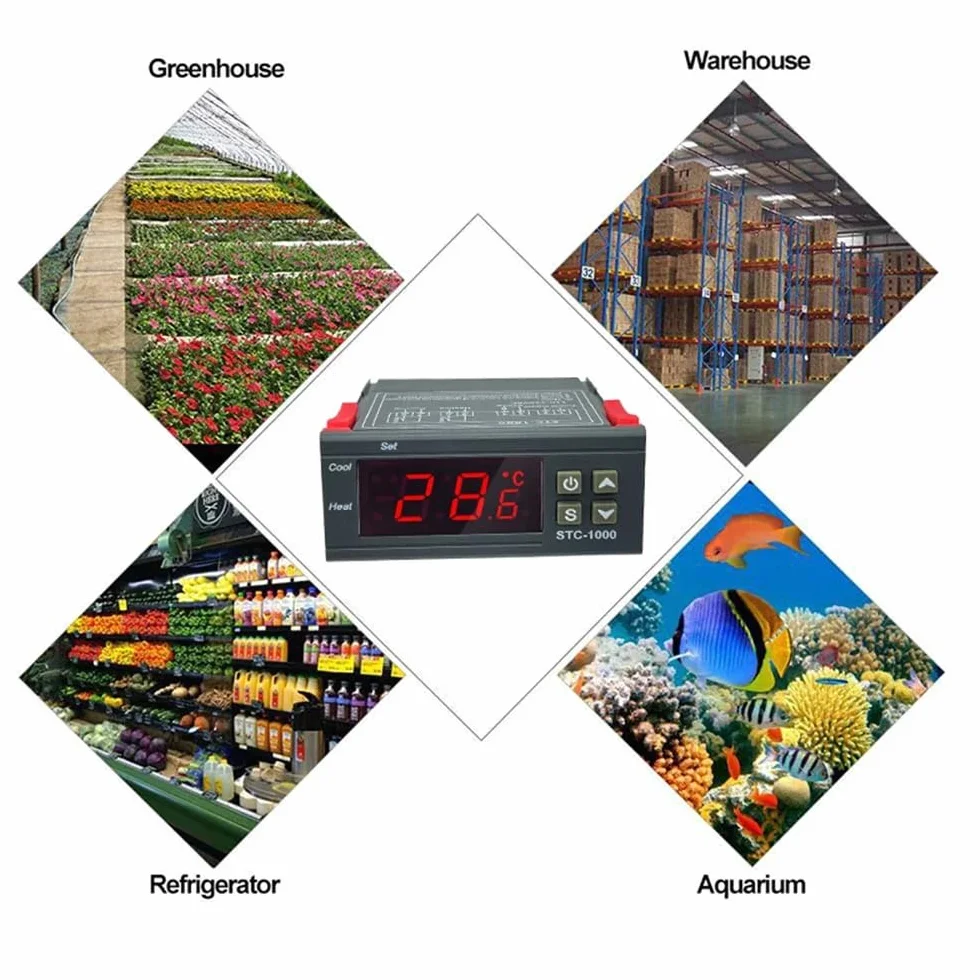 DollaTek Digital STC-1000 220V Termostat regulatora temperatury uniwersalny z czujnikiem