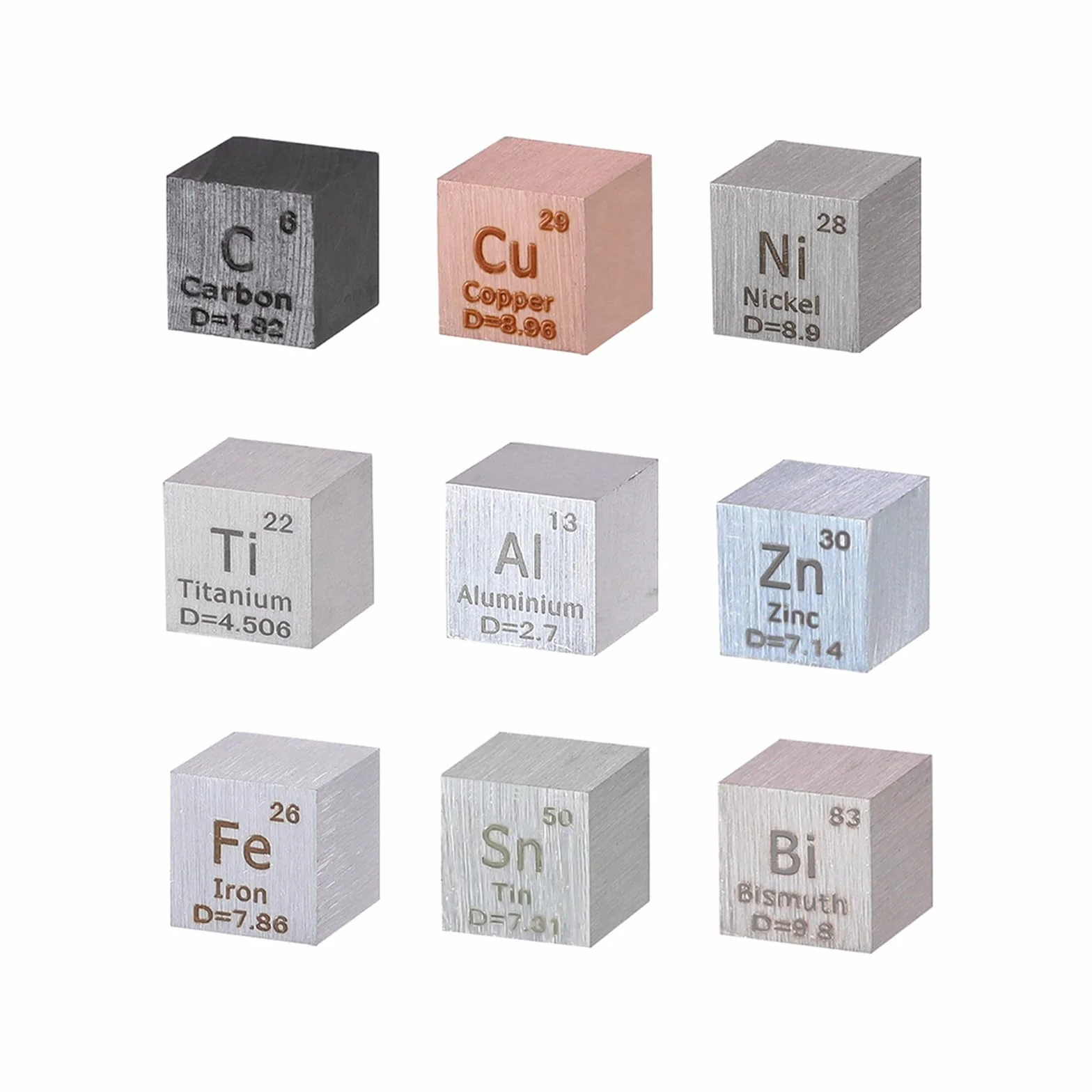 Element Cube zestaw metalowych sześcianów o grubości 10 mm do 99,99% czystości, kostka wolframowa, bizmut i 18 innych dla studentów, nauczycieli, miłośników nauki, kolekcja i majsterkowanie