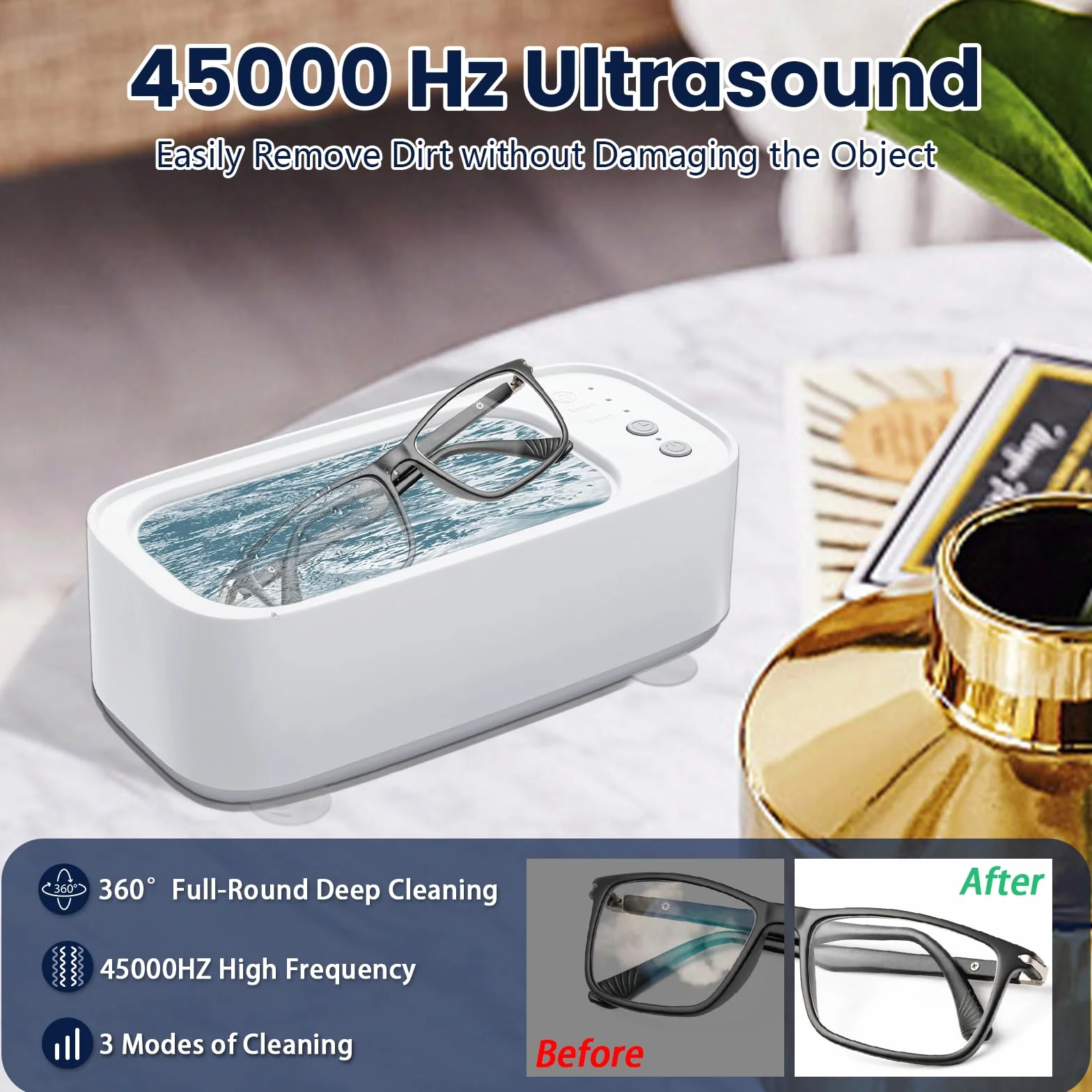 Ultradźwiękowe urządzenie do czyszczenia 45000 Hz 500 ml 3 tryby czyszczenia