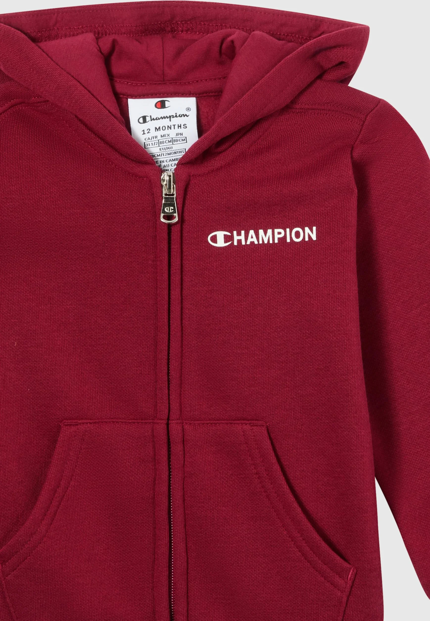 Champion Kombinezon chłopięcy z kapturem i zamkiem, Czerwony, 80