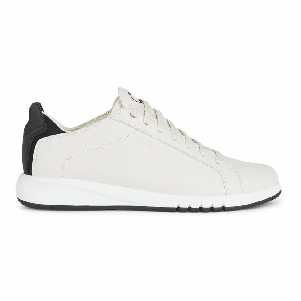 Geox Męskie buty sportowe U AERANTIS A, białe/czarne, 44 EU, biały/czarny, 44 EU