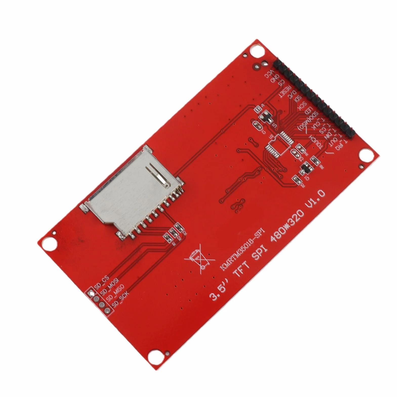 Moduł wyświetlacza LCD, 3,5-calowy moduł wyświetlacza LCD TFT 480 x 320, 4-żyłowy interfejs SPI, układ sterownika ILI9488, mini moduł wyświetlacza TFT do majsterkowania elektronicznych 3,3 V ~ 5 V
