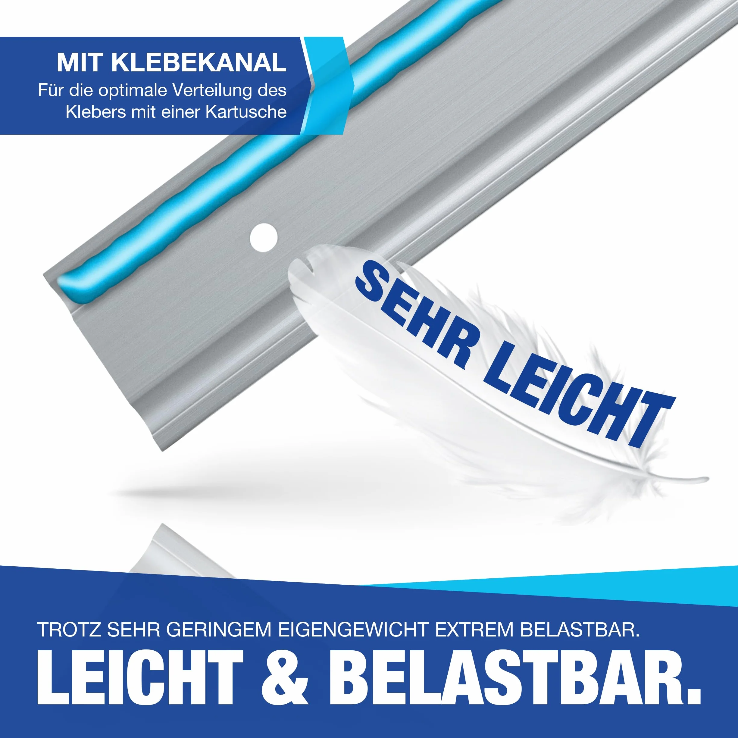 Zestaw szyn Airline NTG 0,5-10 metrów - półokrągłe, aluminiowe - Certyfikat TÜV - Akcesoria do przyczep do zabezpieczania ładunku, półokrągła szyna aluminiowa do samochodów ciężarowych i transporterów