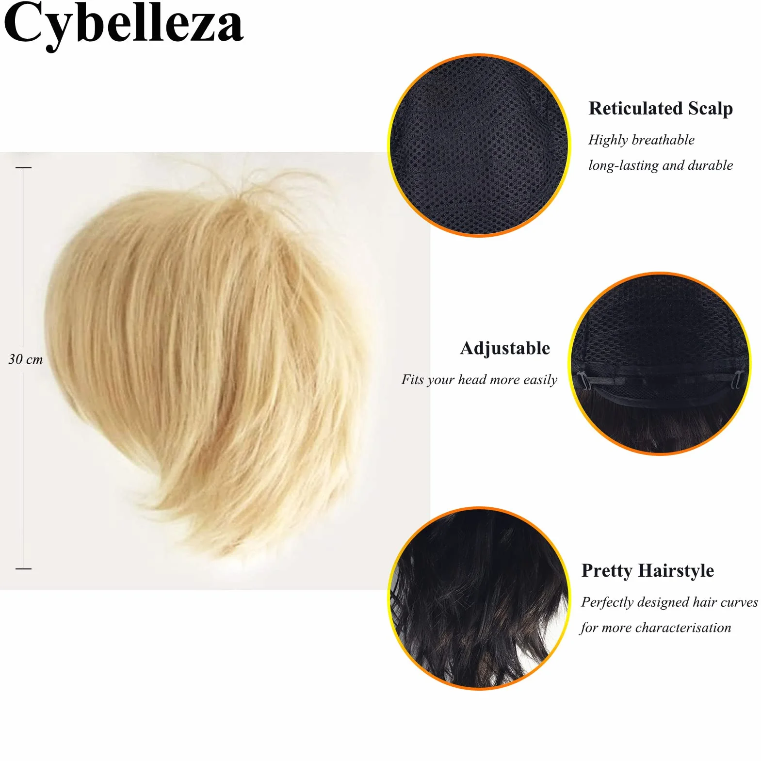 Krótka peruka z syntetycznymi włosami blond, kręcone, proste, warstwowe, puszyste, syntetyczne peruki na imprezę, peruki z czepkiem, blond