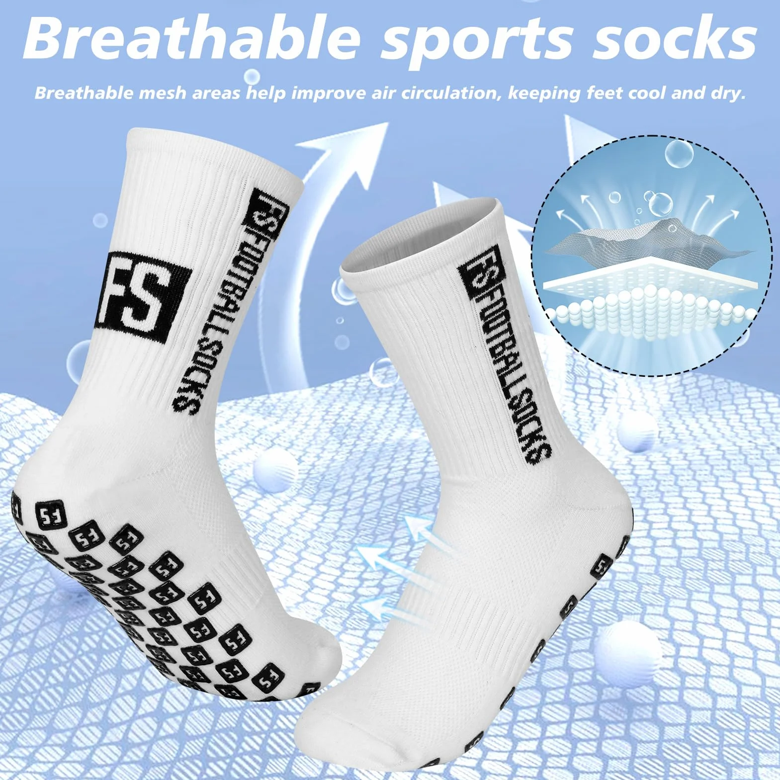 Fußball Socken für Kinder Sportsocken Anti Rutsch Grip Socken Fussball 31-39 Rutschfeste Fußballsocken Fußball Zubehör Football Socks für Fussball Basketball Laufen