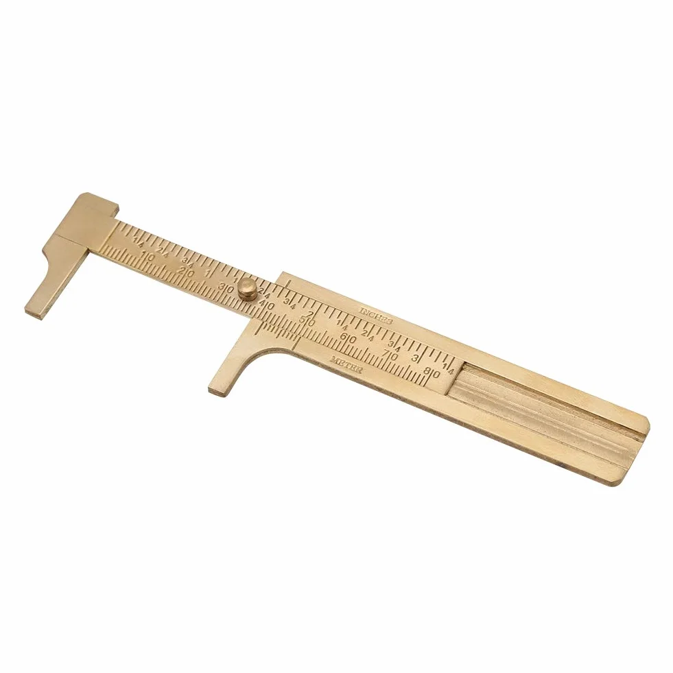 Suwmiarka Akozon Vernier z podwójną skalą mm/cale Mosiężne narzędzie pomiarowe (80 mm)