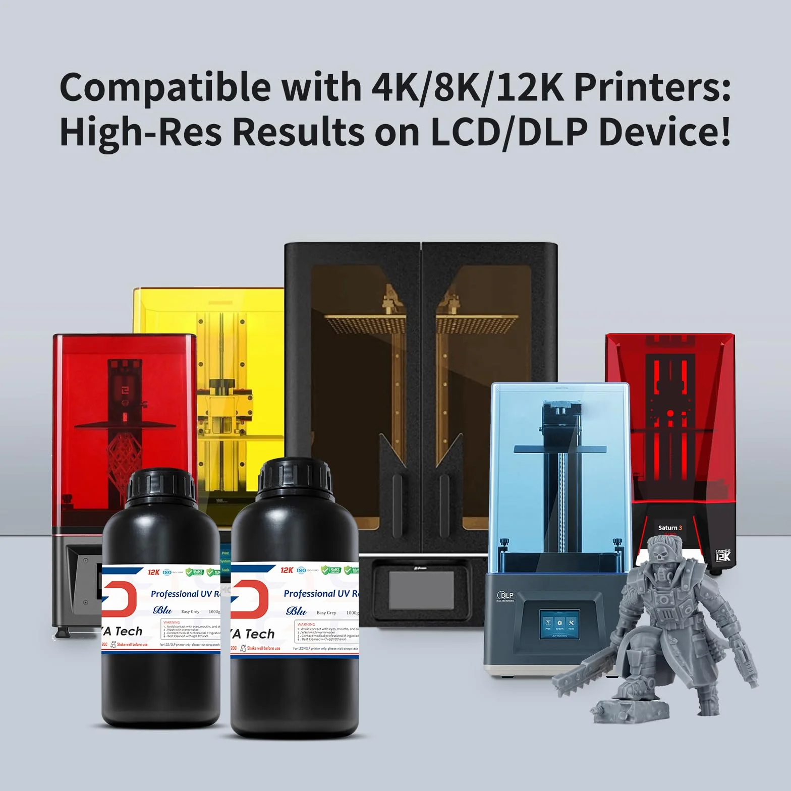 Siraya Tech Niebieska, łatwa szara, wytrzymała żywica do drukarki 3D do drukowania w wysokiej rozdzielczości - wszechstronna i łatwa w użyciu do drukarek 3D LCD/DLP (Easy Grey, 1 kg)