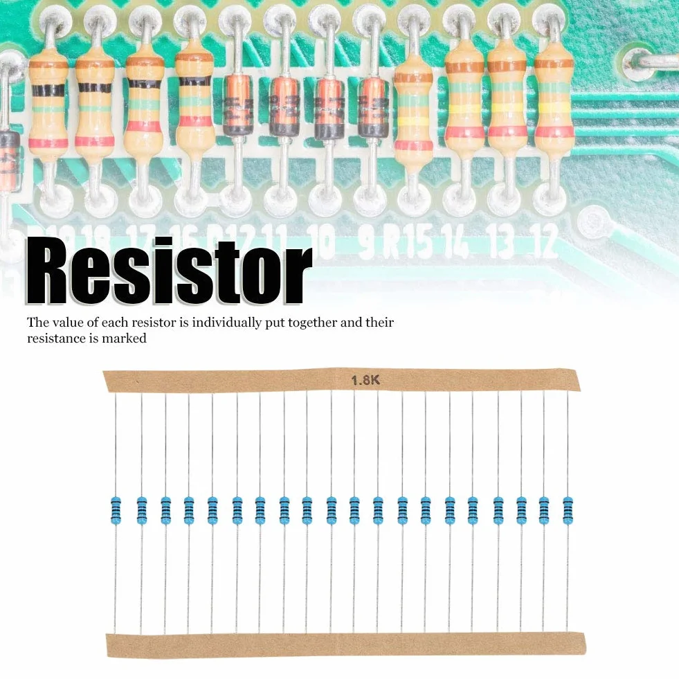 Zestaw 1460 rezystorów 1/4W 1% metalowych 73 wartości od 1 Ohm do 1 MOhm DIY elektronika prototypowanie dla projektów majsterkowania i eksperymentów