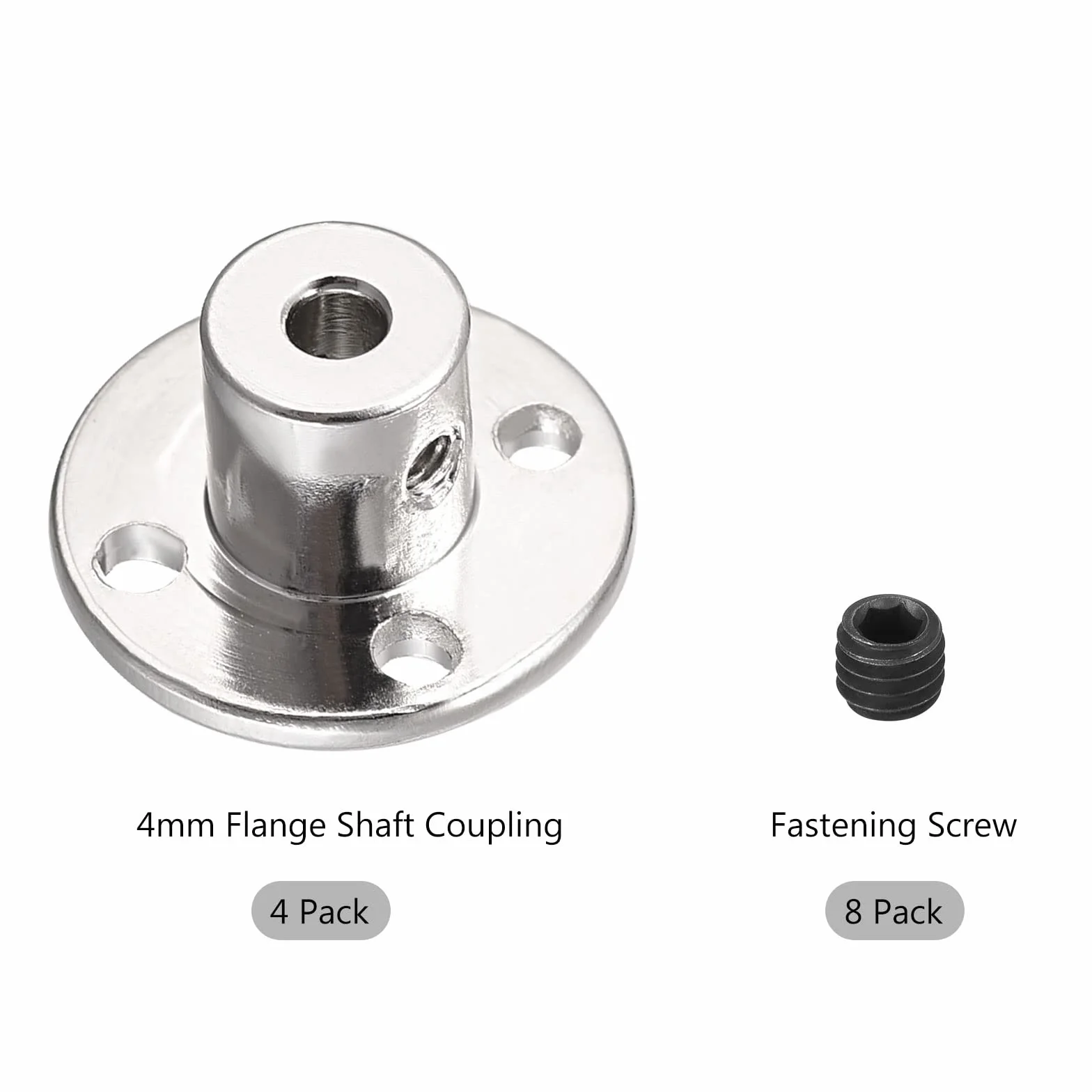 DMiotech Zestaw 4 szt. 4 mm średnicy wewnętrznej H12 x D10 złącze kołnierzowe przyłącze sztywne prowadnica wału wsparcie wału sprzęgło sprzęgło ze śrubami do modeli DIY RC silników, kolor srebrny