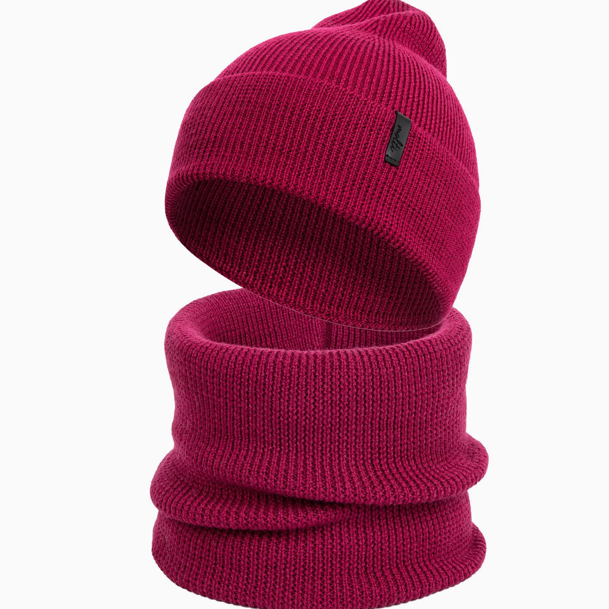 molti Dziecięca czapka beanie i komin – wełna z merynosów, czapka z dzianiny i szal typu loop dla chłopców i dziewczynek, ciepła i oddychająca, wiosna i jesień, w 5 kolorach