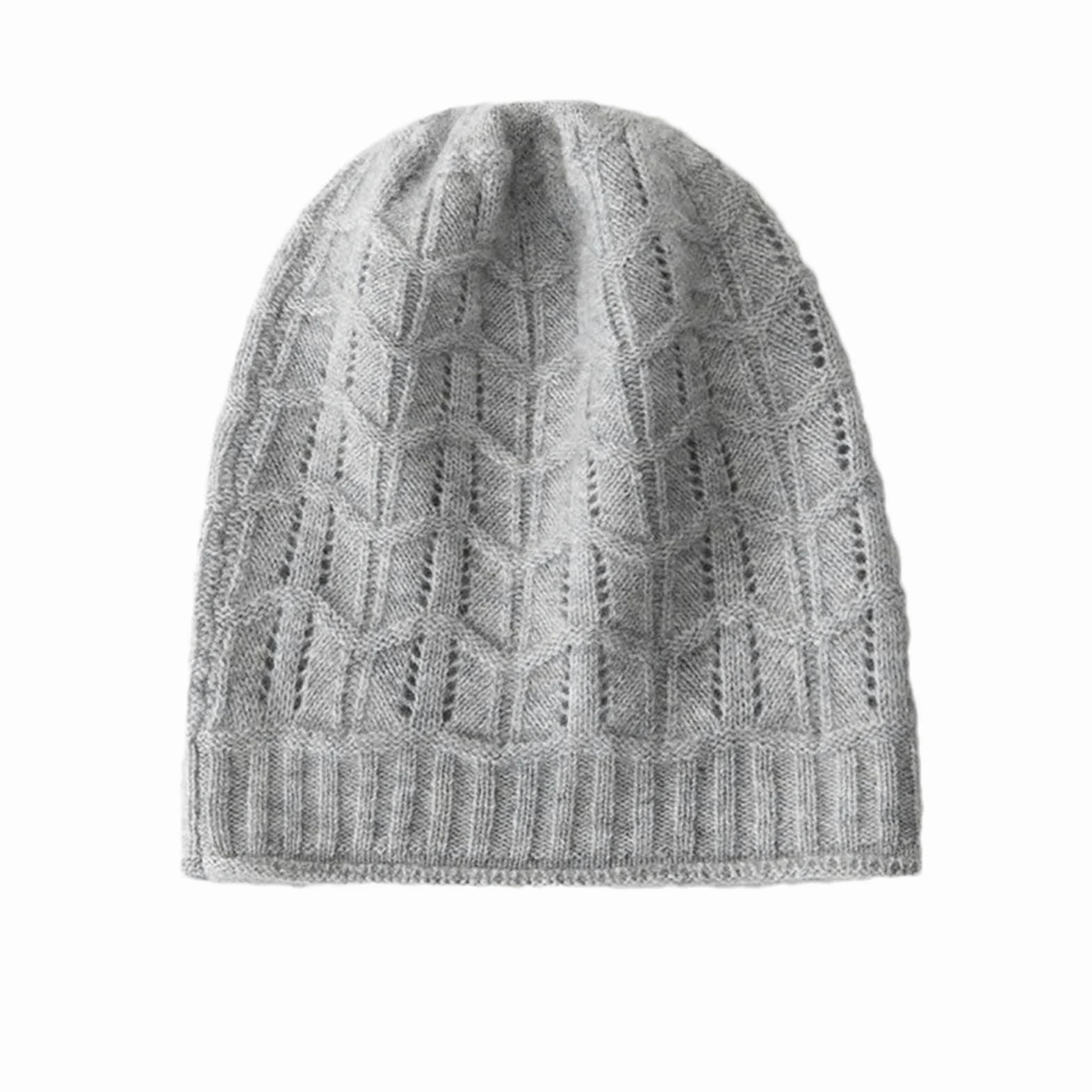 Jesienno-zimowa damska kaszmirowa czapka miękka ciepła dzianinowa czapki typu beanie czapka damska na co dzień solidne drążone czapki