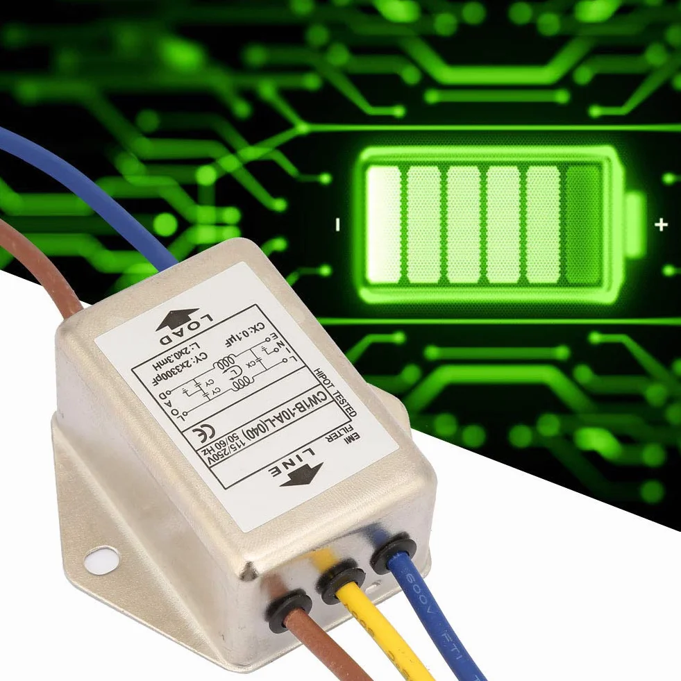 Filtr EMI Jadeshay, zasilacz jednofazowy Filtry przeciwzakłóceniowe zasilacz filtr EMI 125/250V filtr EMI do tłumienia ciągłych i okresowych impulsów zakłóceń