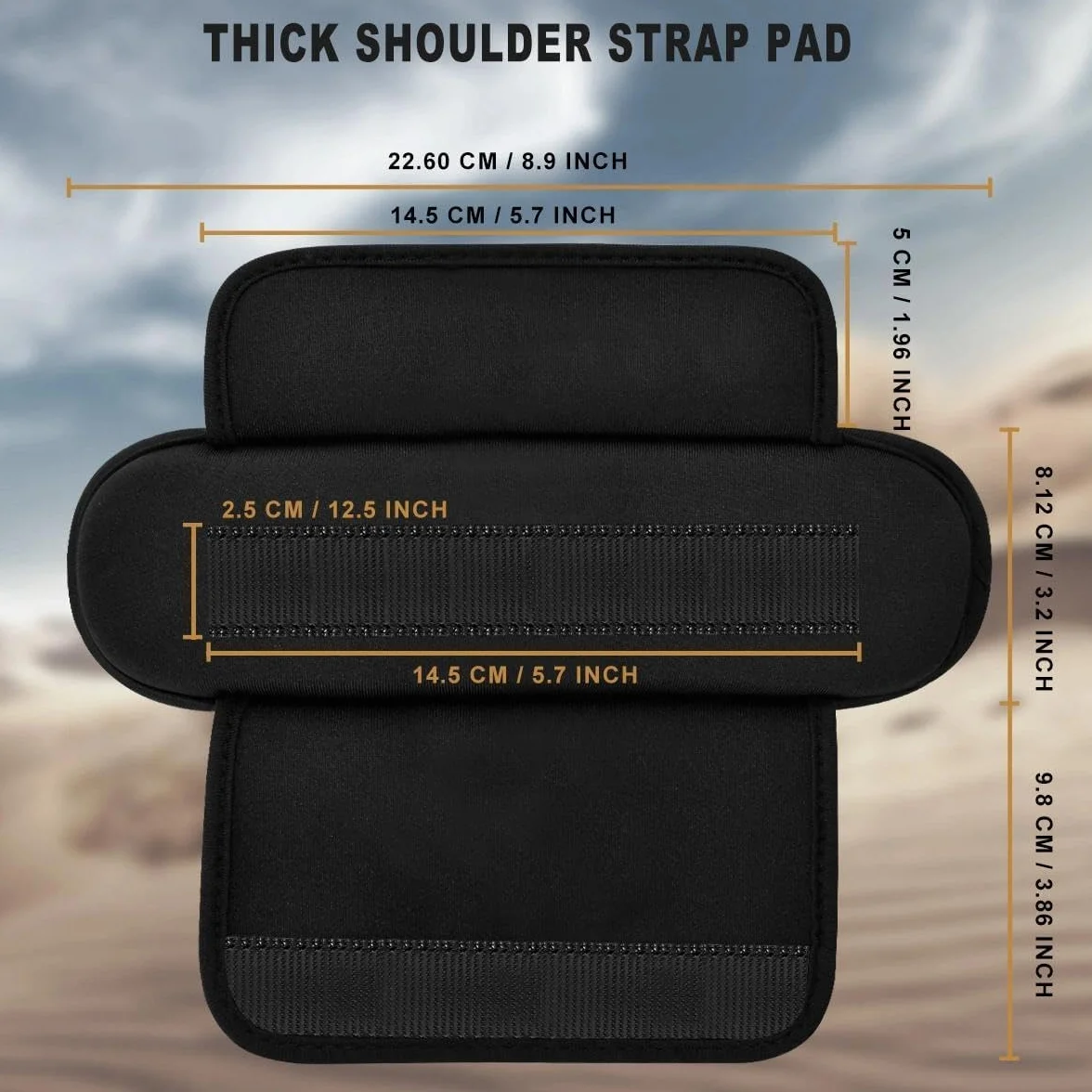ZINZ 2-Pack Professioneller Taktischer Schulterpolster, Ultra-dick und Atmungsaktiver Schaumstoff für Westen-Schultergurte und Rucksäcke, Schwarz