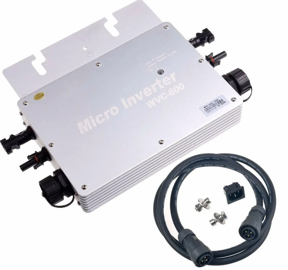 Moduł inwertorowy solarny z mikroinwerterem, IP65, wodoszczelny, mikrofalowy, falownik fotowoltaiczny, 300 W/600 W/1200 W (600 W)