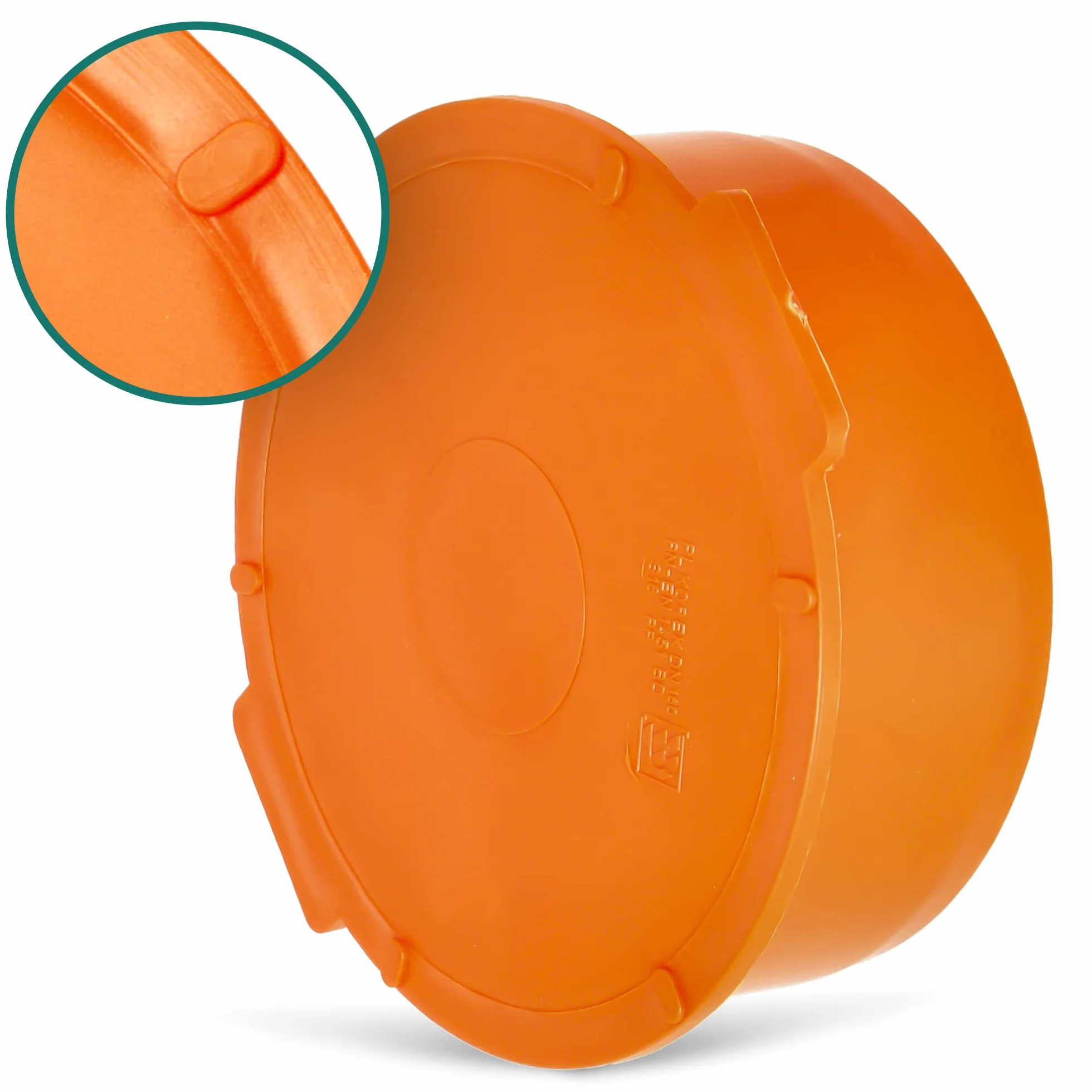 Korek Kanalizacyjny Ø DN 160 mm Pomarańczowy Do Rury Odpływowej Tworzywo Sztuczne PVC PP Pokrywa Zaślepka Kanalizacyjna